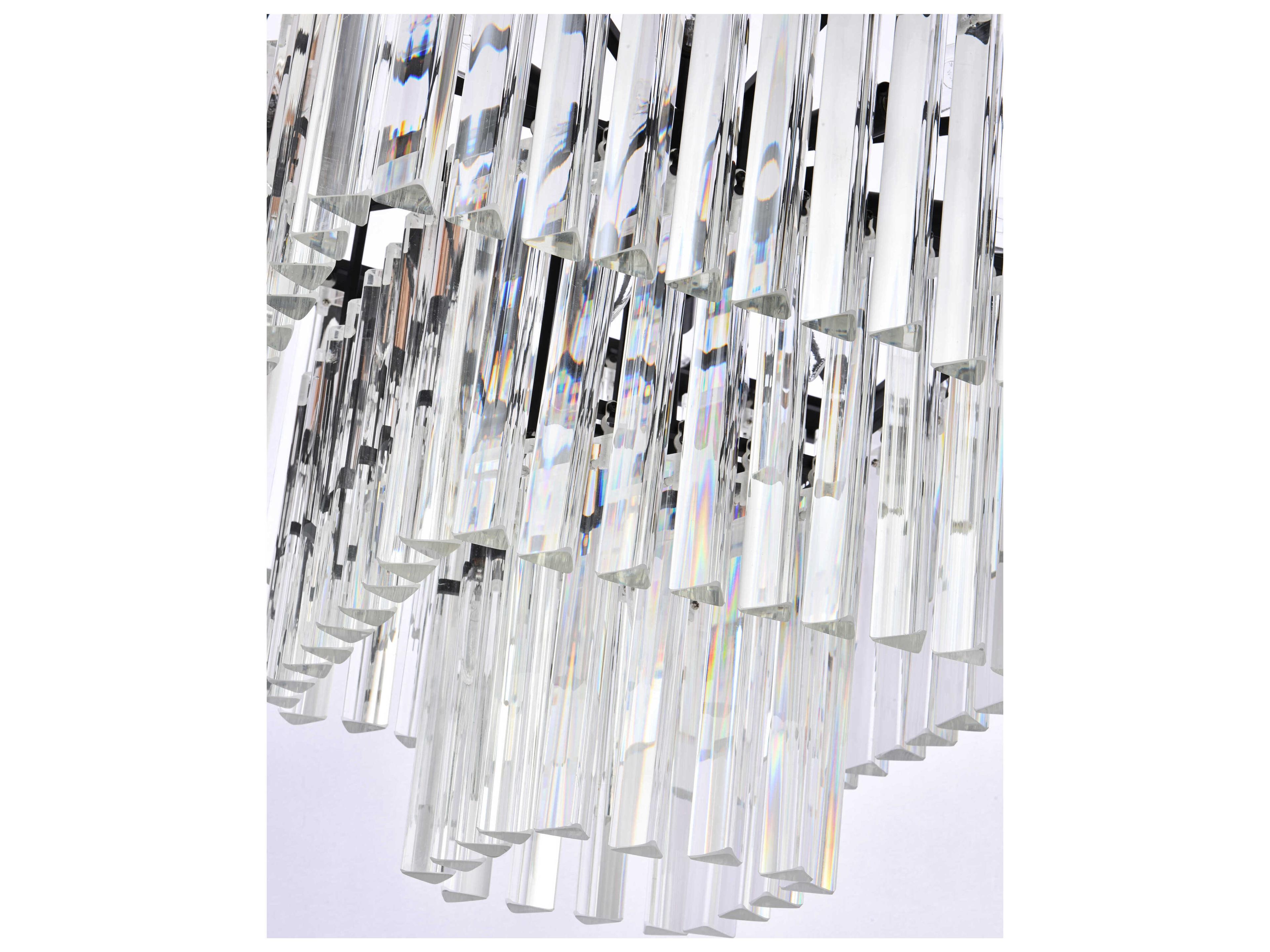 Elegant Lighting Sydney 13-Light Matte Black Tiered Pendant