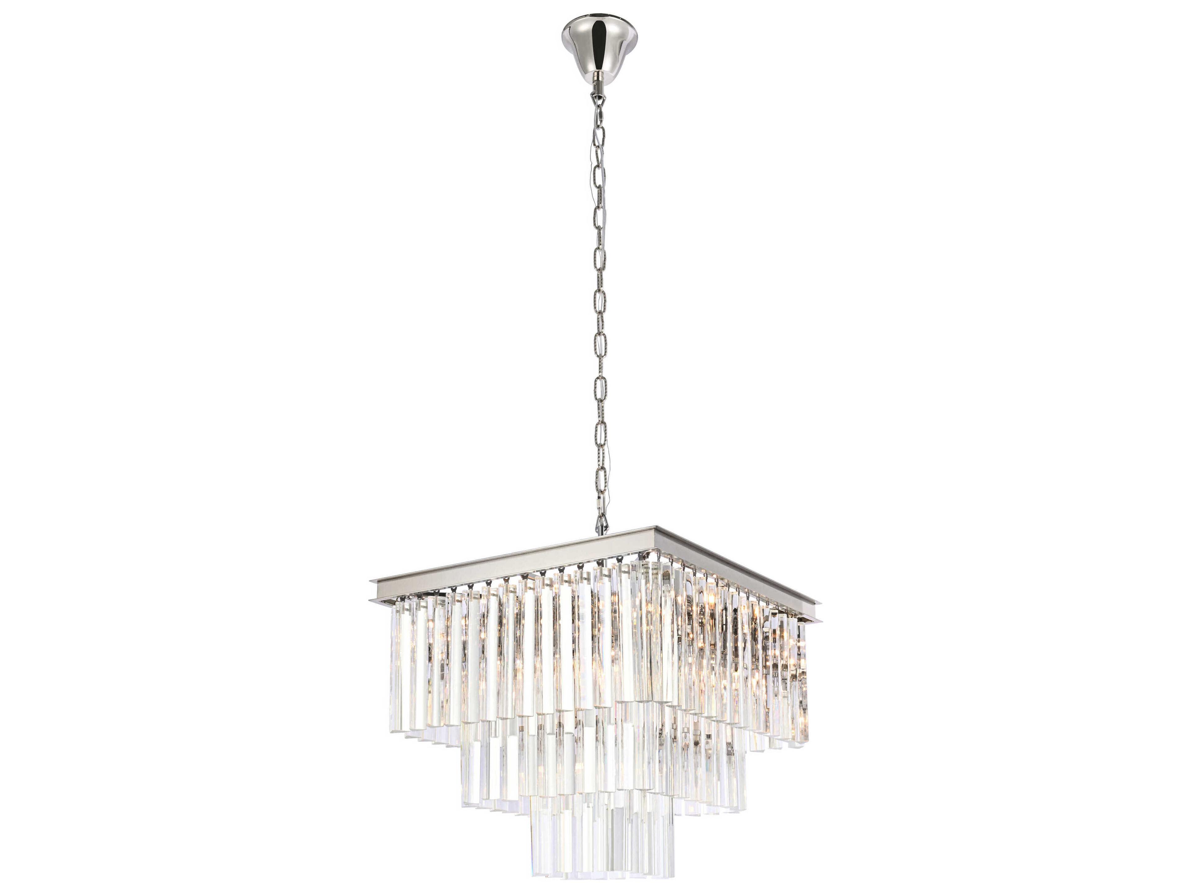 Elegant Lighting Sydney 13-Light Polished Nickel Tiered Pendant