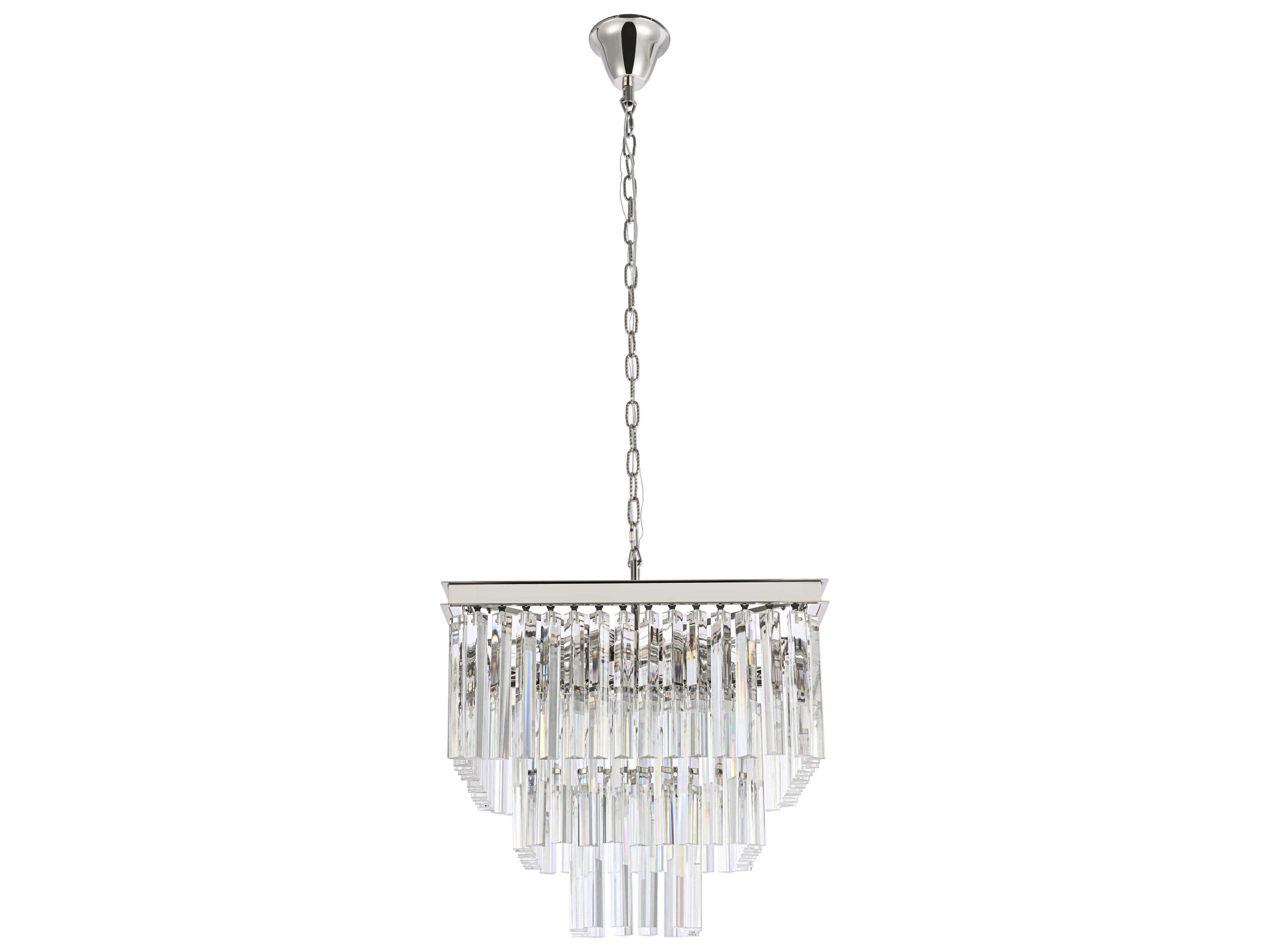 Elegant Lighting Sydney 13-Light Polished Nickel Tiered Pendant