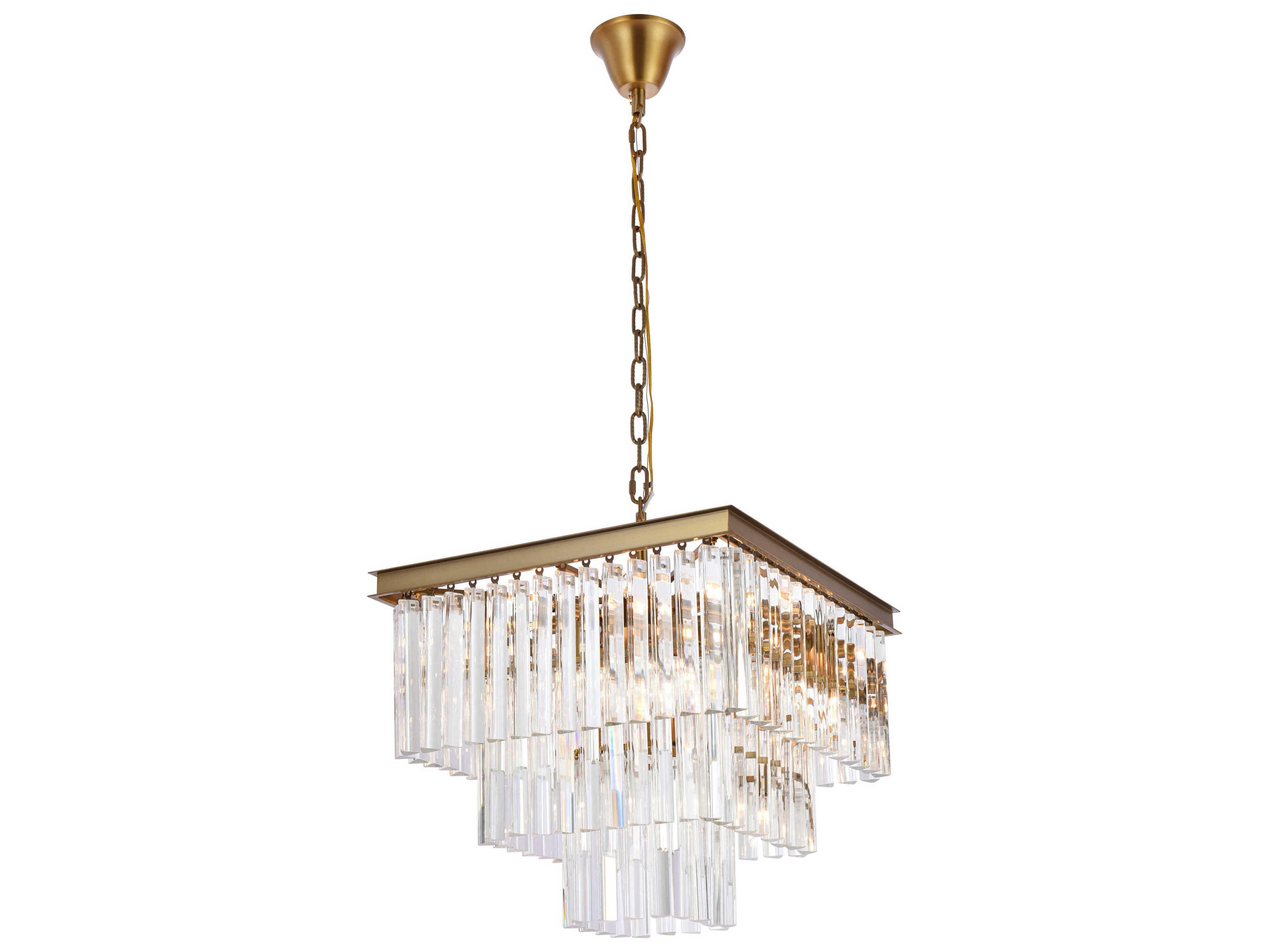 Sydney 13-Light Satin Gold Tiered Pendant