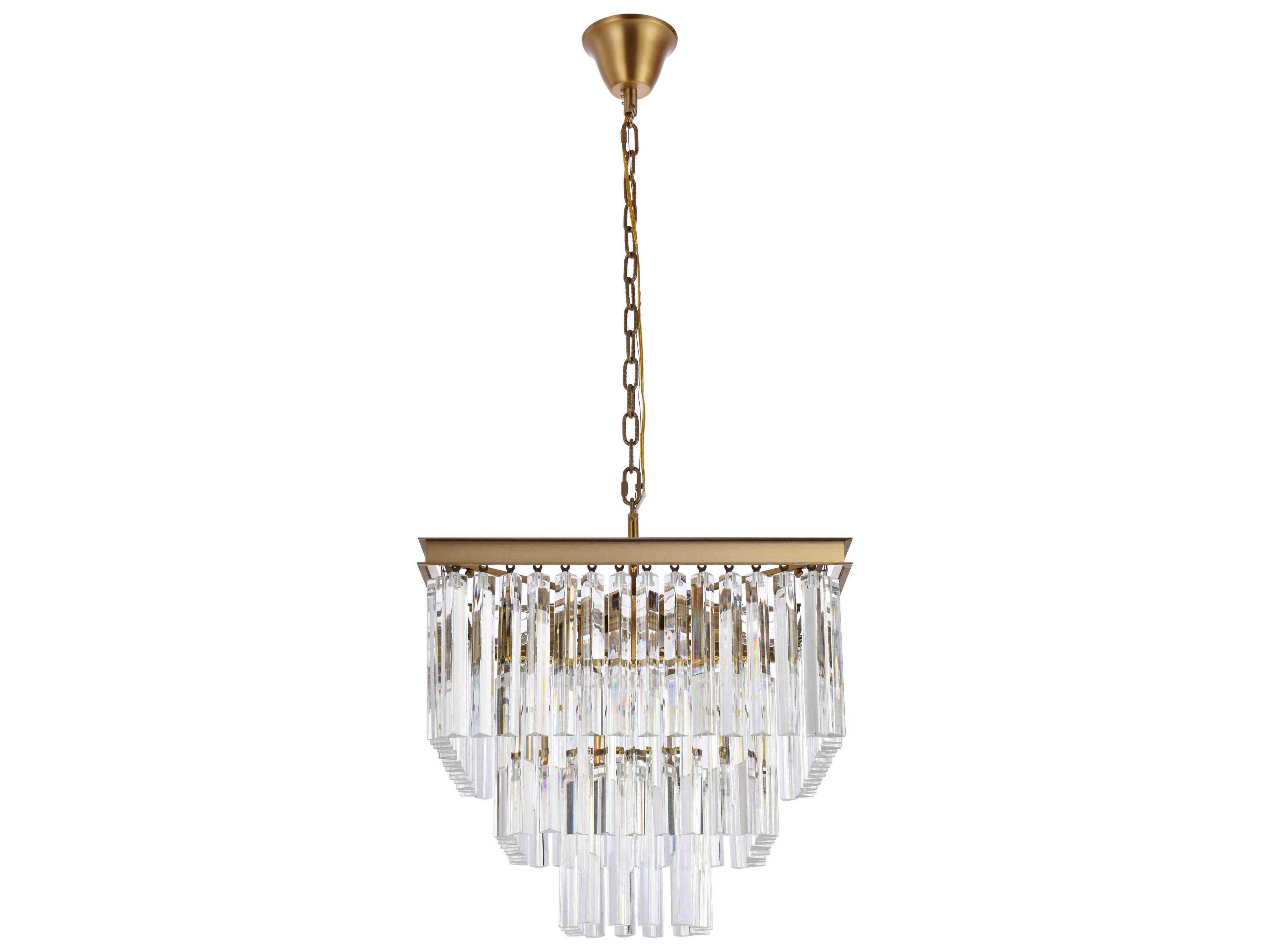 Elegant Lighting Sydney 13-Light Satin Gold Tiered Pendant