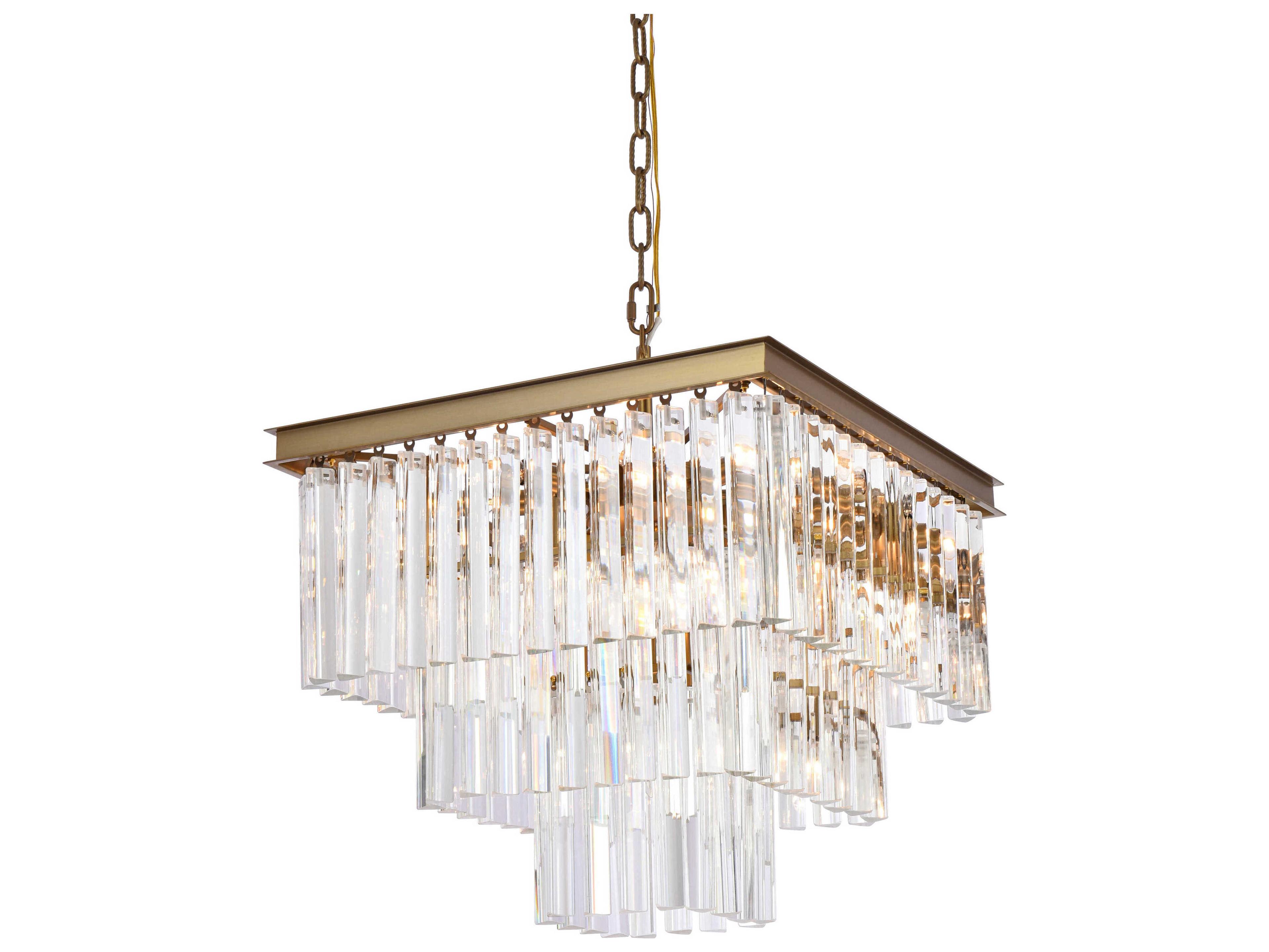 Elegant Lighting Sydney 13-Light Satin Gold Tiered Pendant