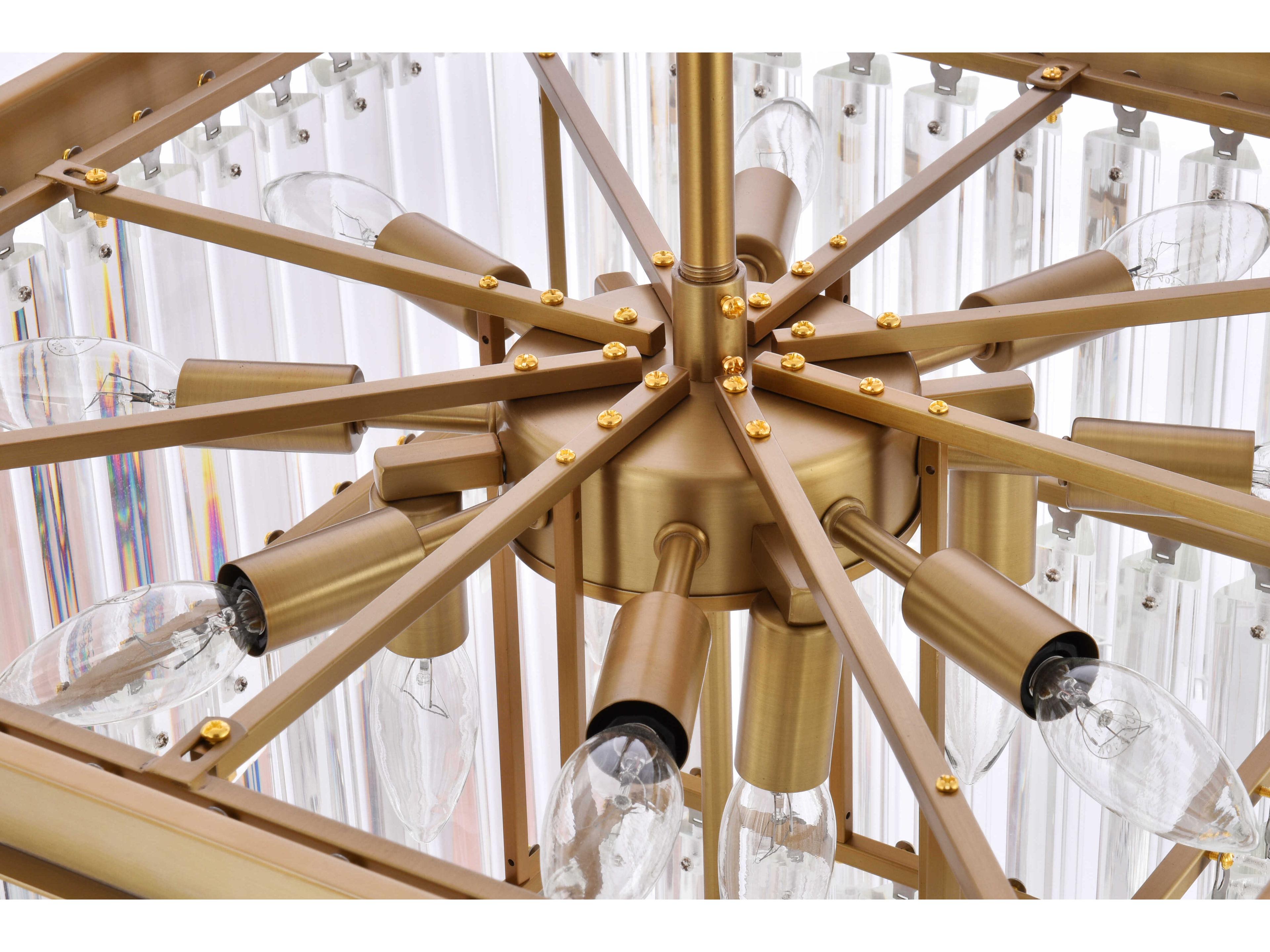 Elegant Lighting Sydney 13-Light Satin Gold Tiered Pendant