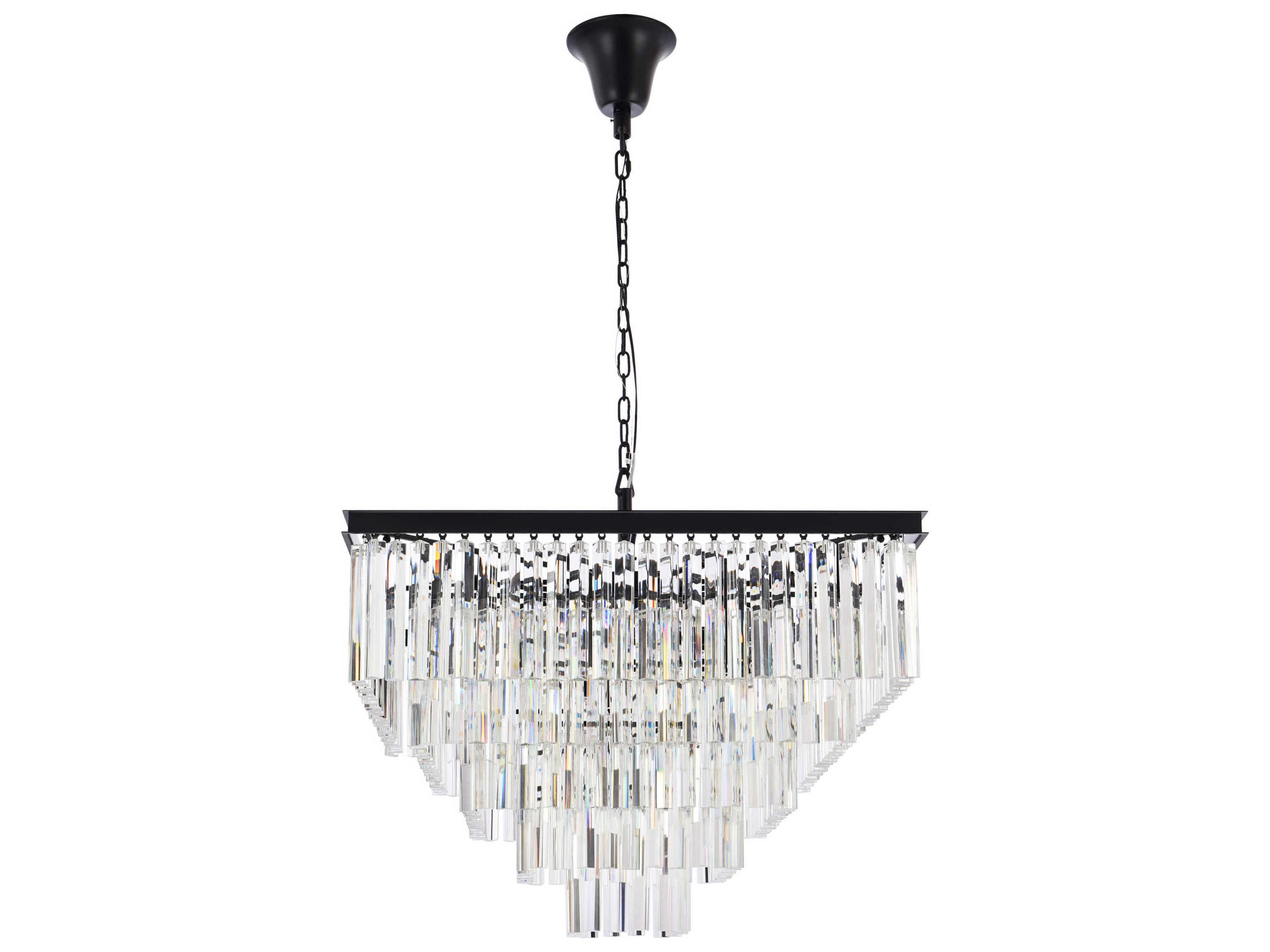 Elegant Lighting Sydney 21-Light Matte Black Tiered Pendant