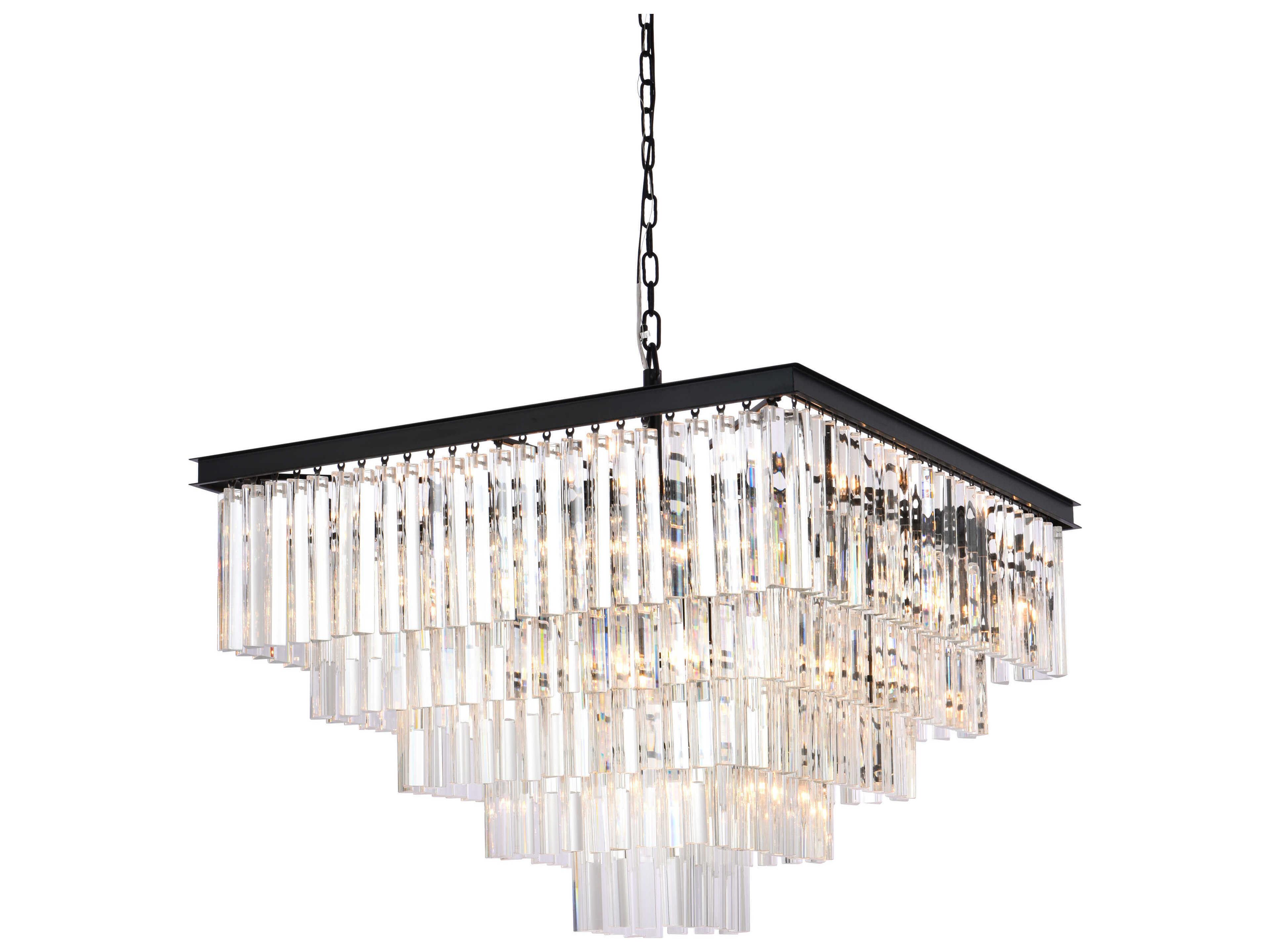 Elegant Lighting Sydney 21-Light Matte Black Tiered Pendant