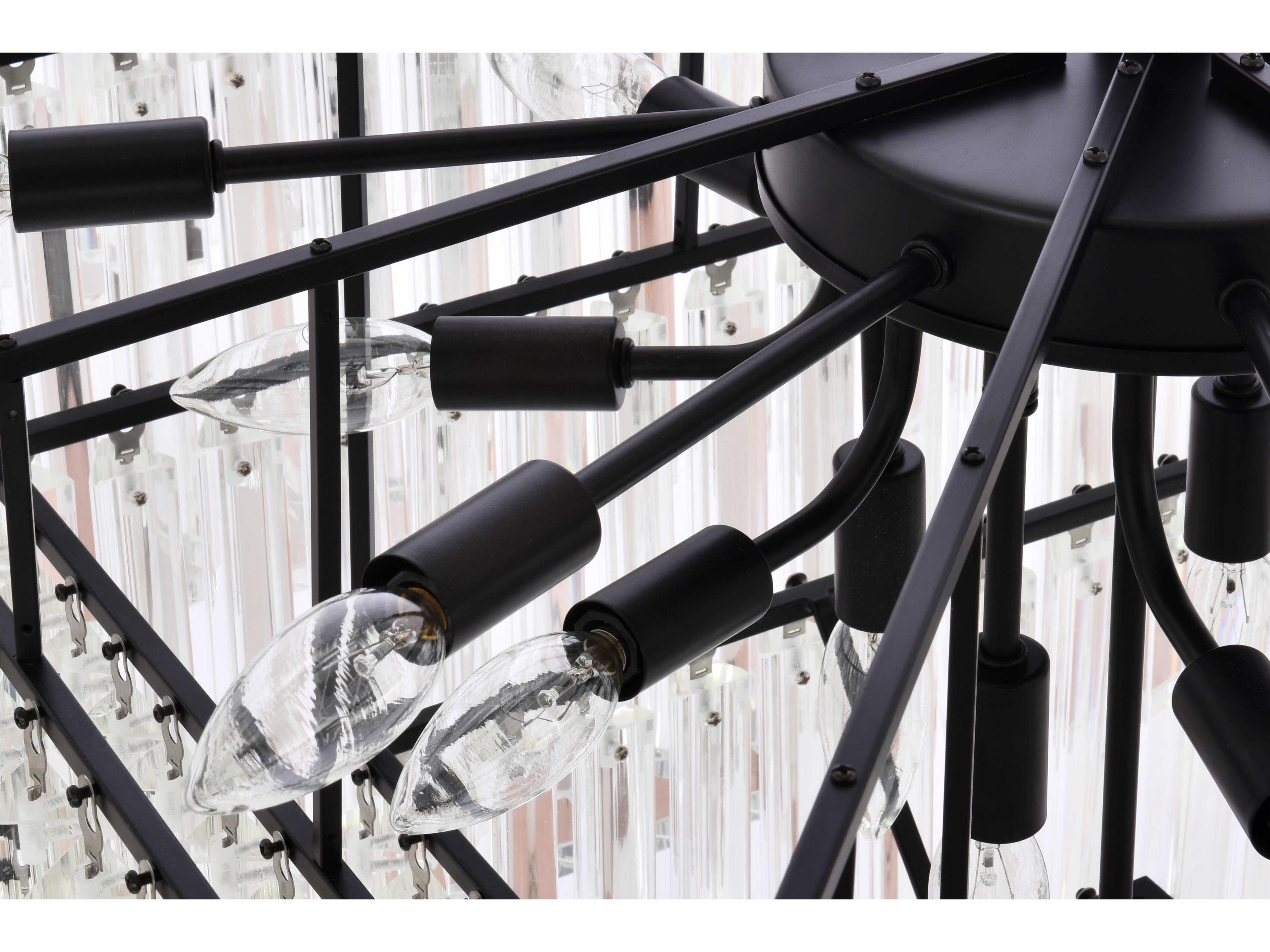 Elegant Lighting Sydney 21-Light Matte Black Tiered Pendant