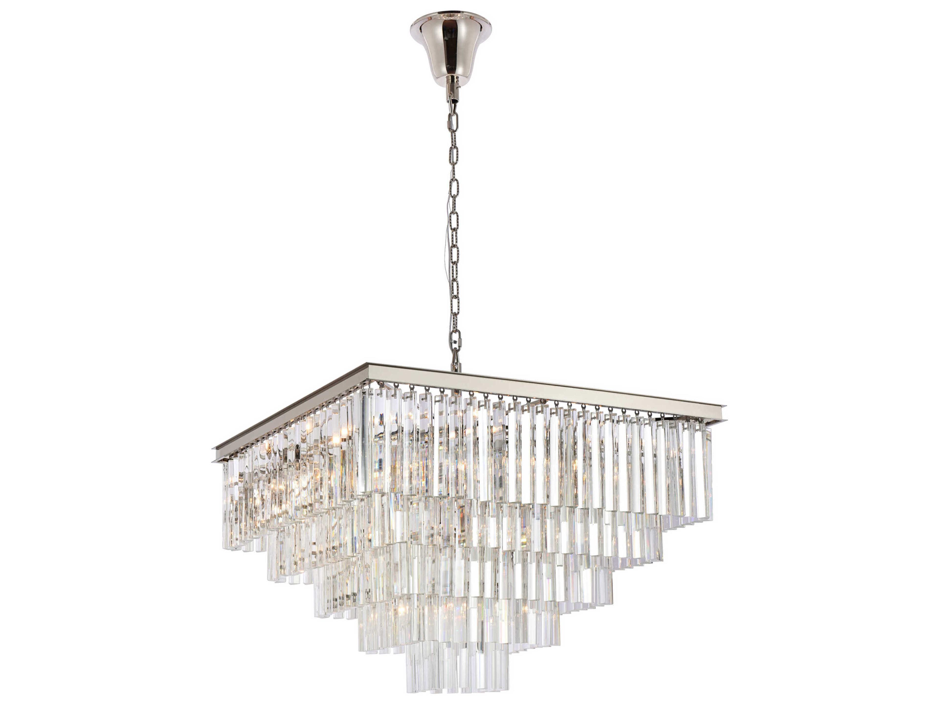 Sydney 21-Light Polished Nickel Tiered Pendant