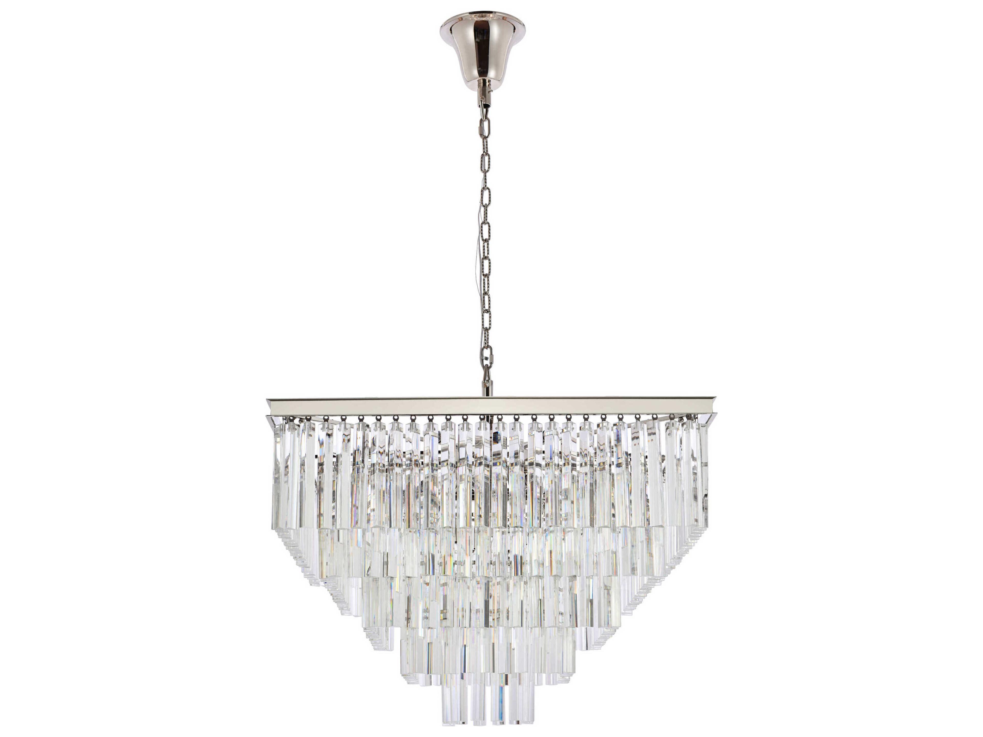 Elegant Lighting Sydney 21-Light Polished Nickel Tiered Pendant