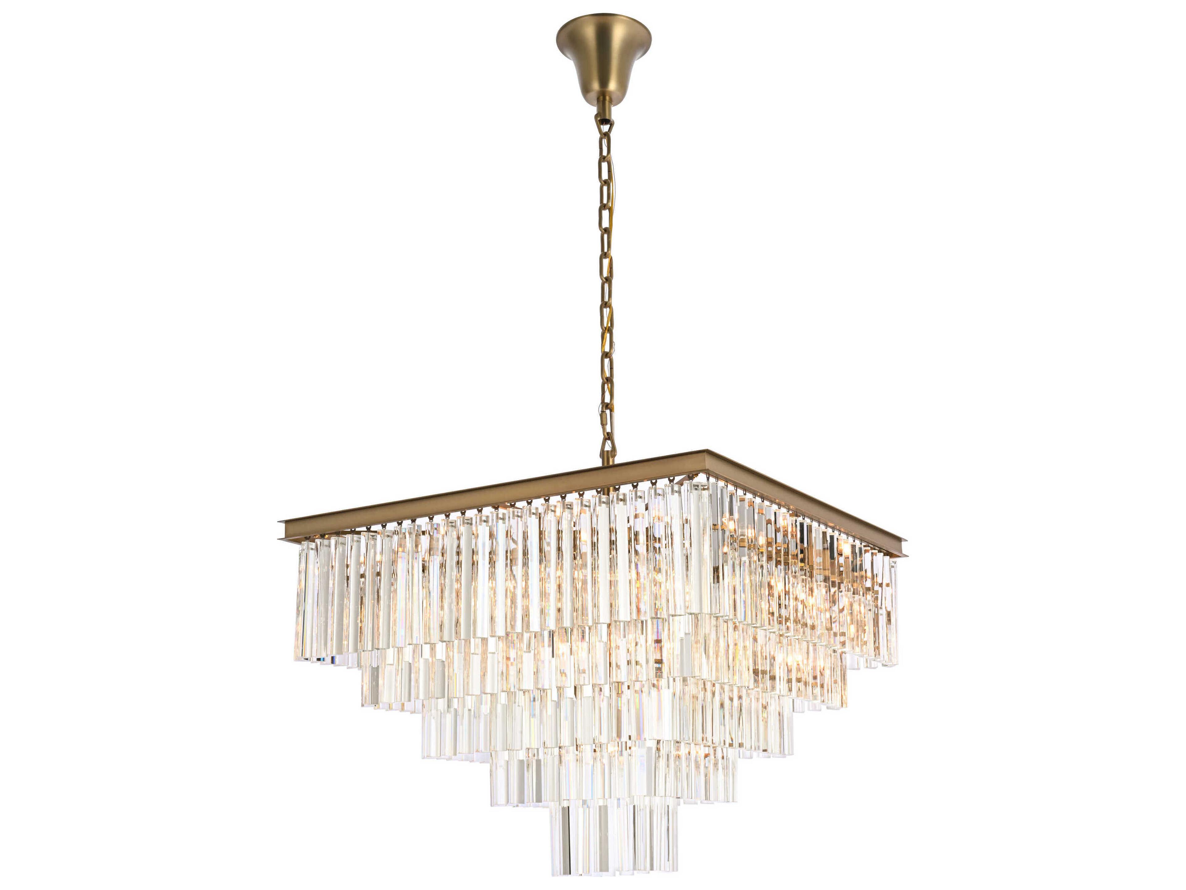 Sydney 21-Light Satin Gold Tiered Pendant