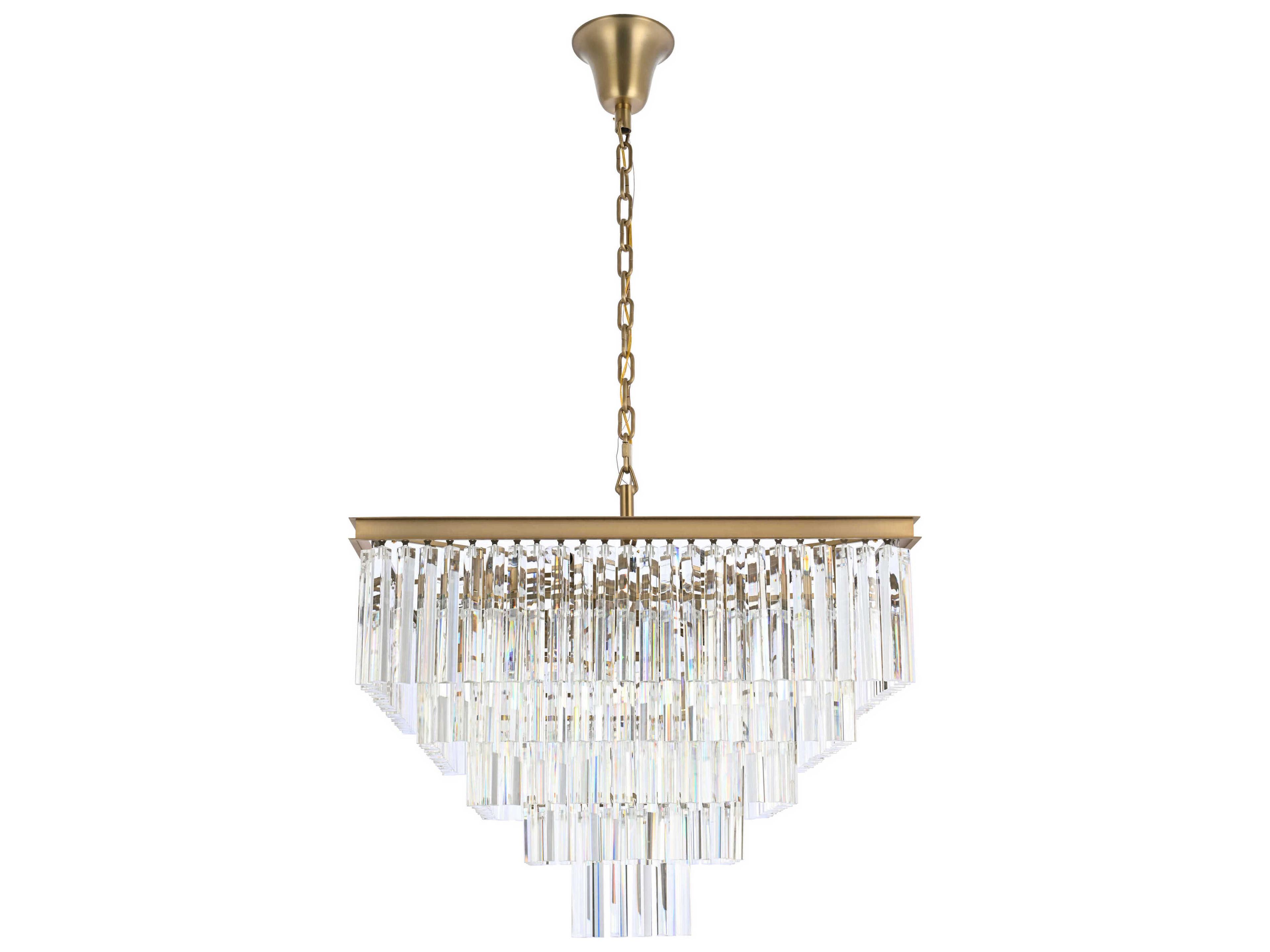 Elegant Lighting Sydney 21-Light Satin Gold Tiered Pendant