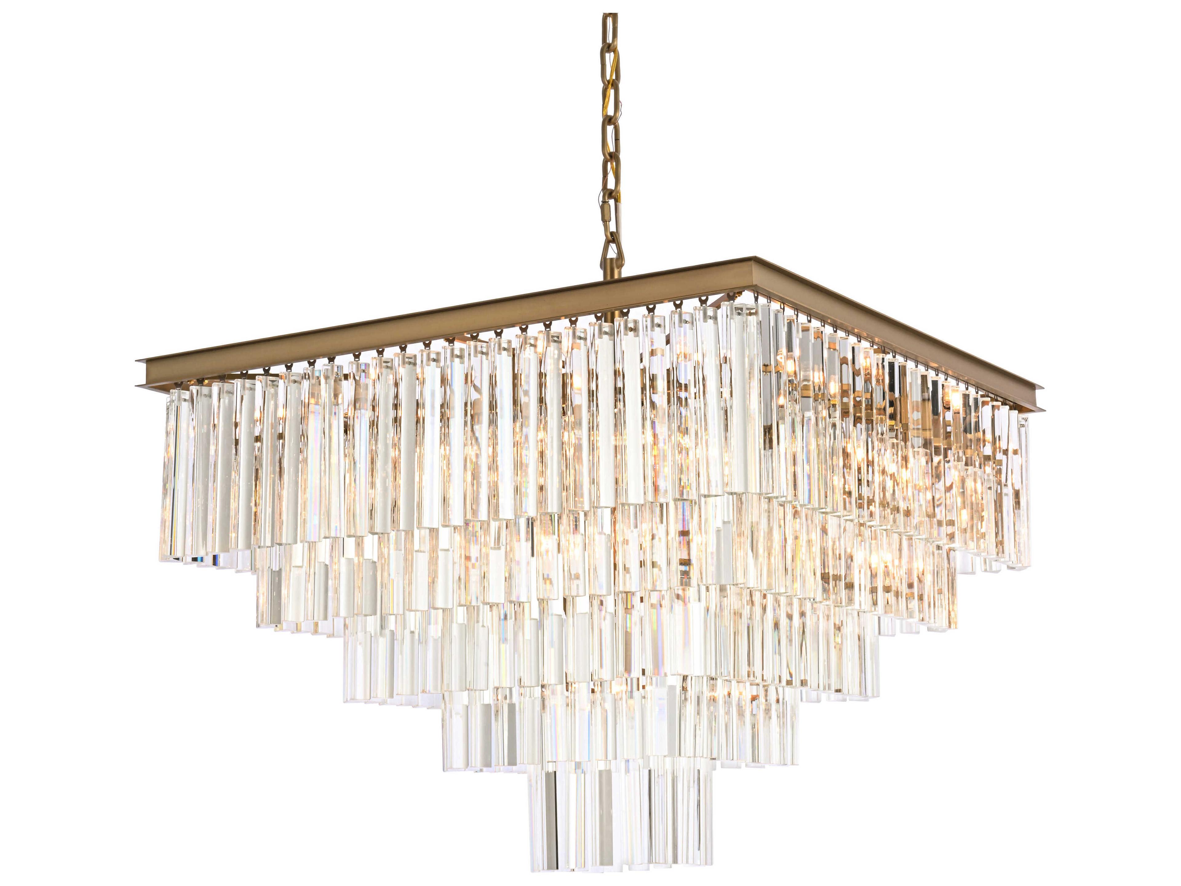 Elegant Lighting Sydney 21-Light Satin Gold Tiered Pendant