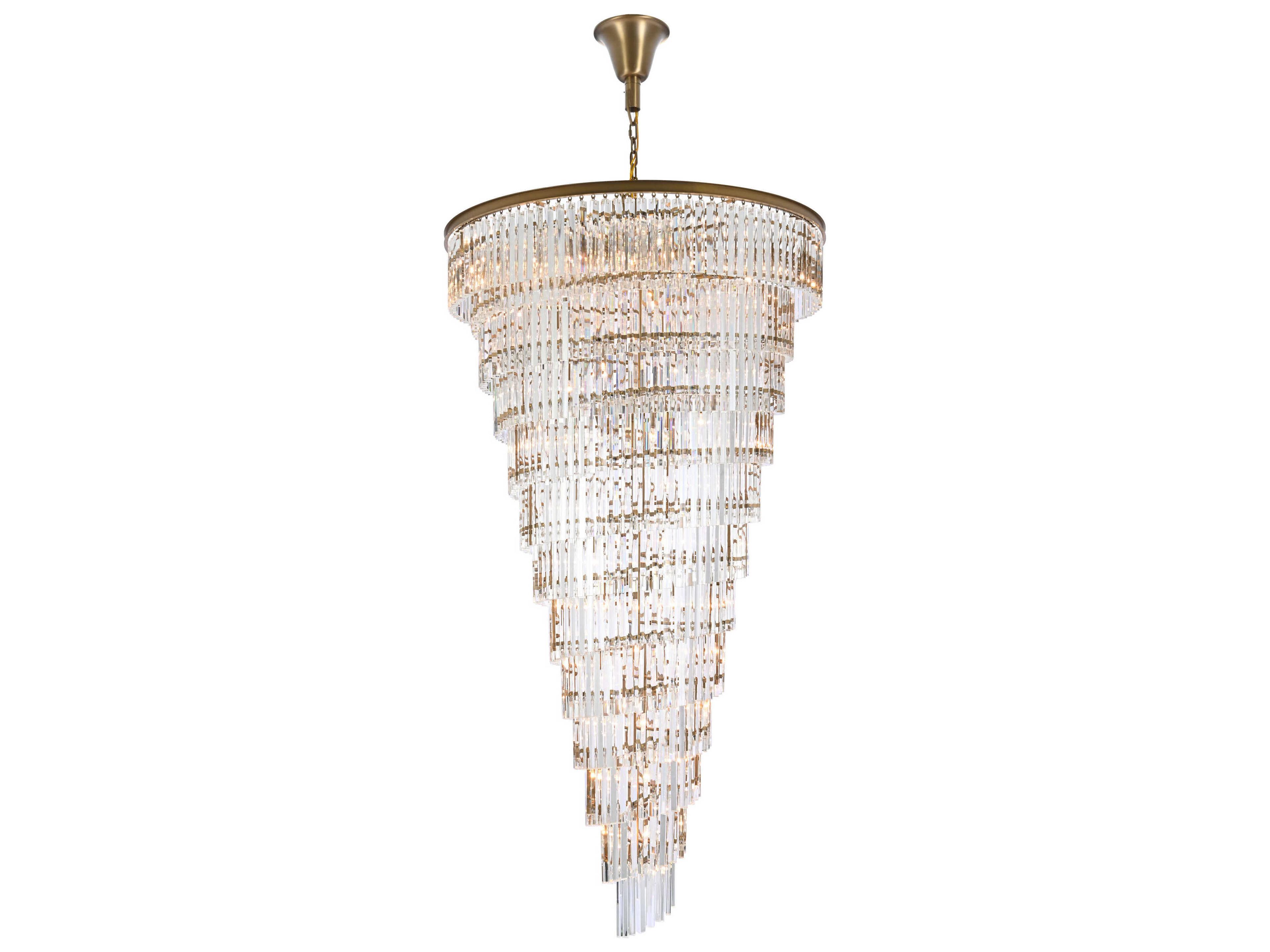 Sydney 58-Light Satin Gold Tiered Chandelier