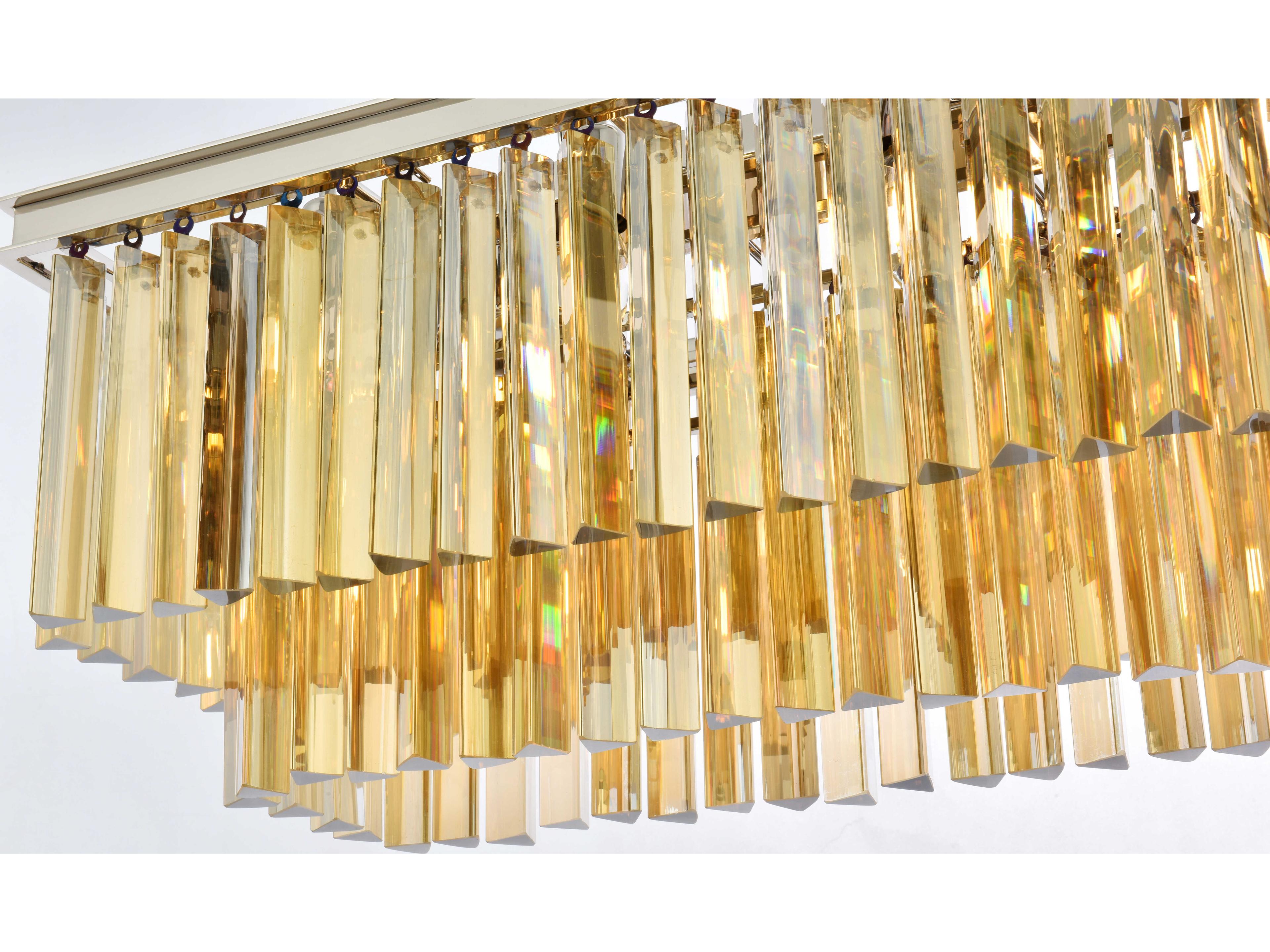 Elegant Lighting Sydney 12-Light Polished Nickel Gold Crystal Tiered Island Pendant