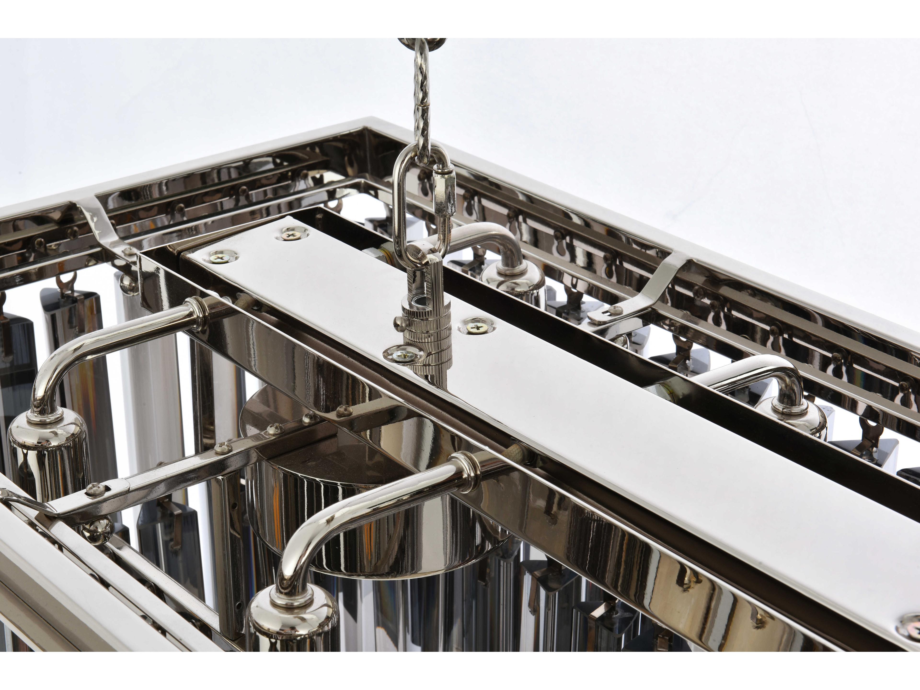 Elegant Lighting Sydney 12-Light Polished Nickel Silver Crystal Tiered Island Pendant