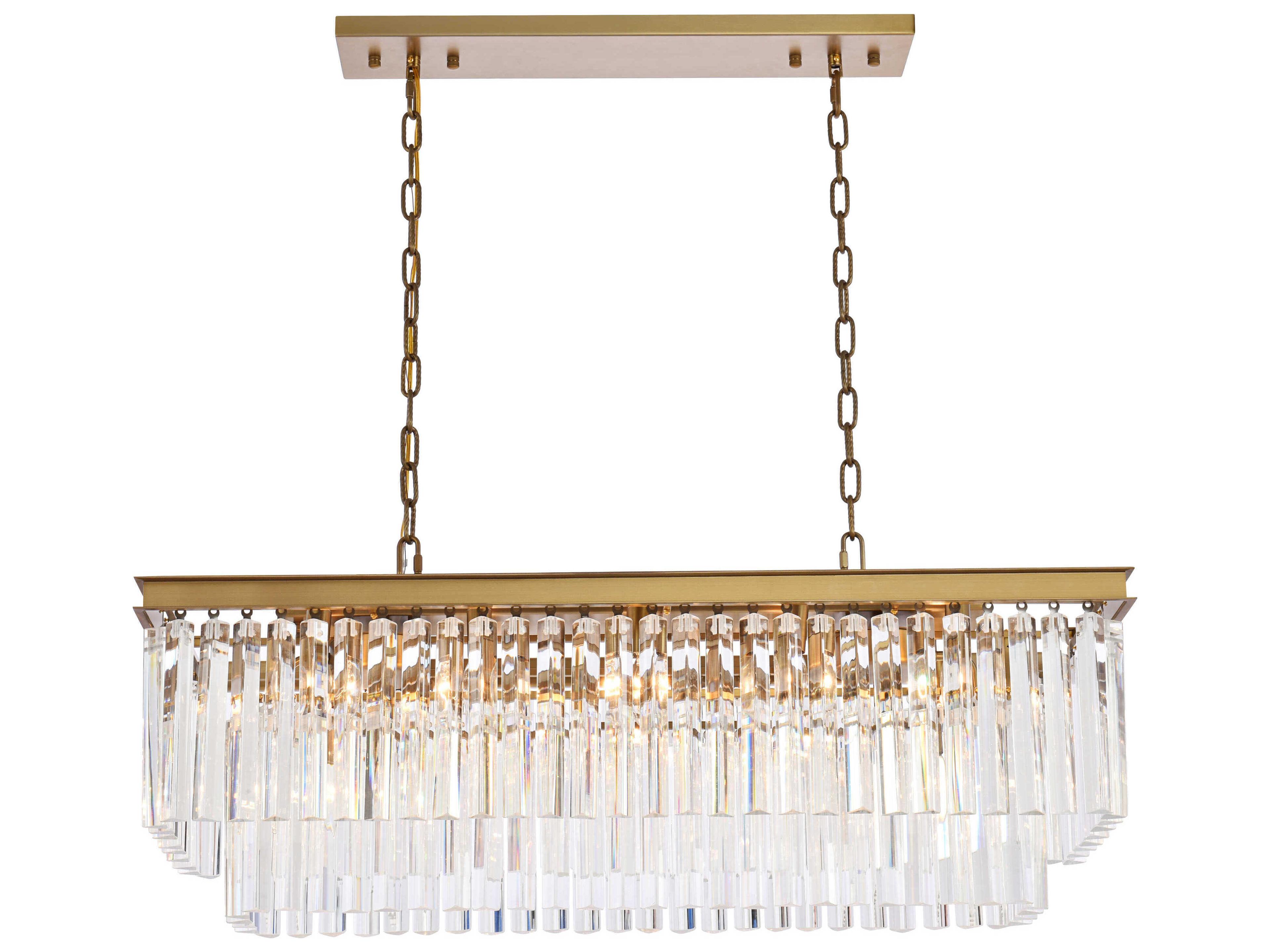 Elegant Lighting Sydney 12-Light Satin Gold Island Pendant