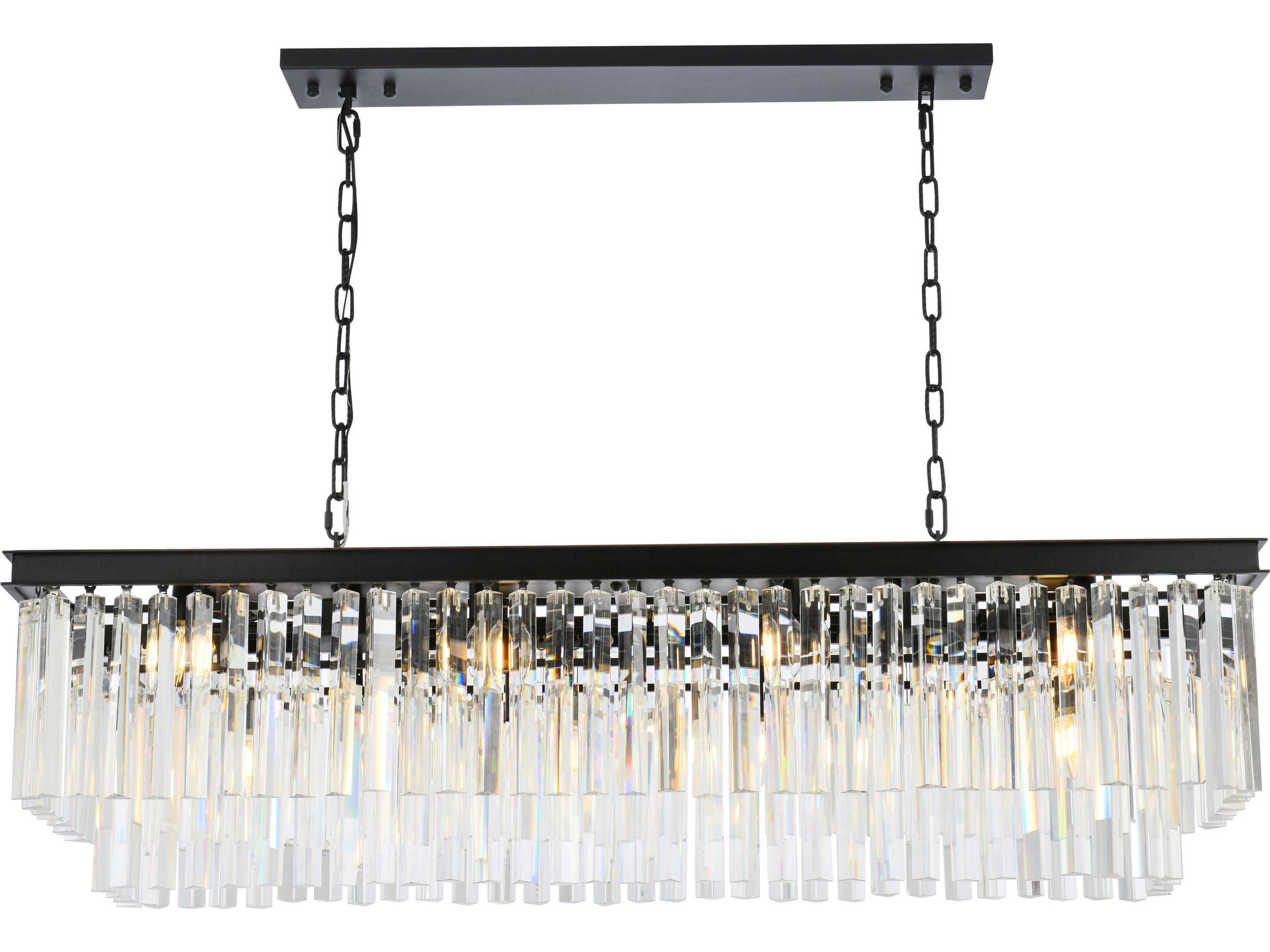 Urban 12-Light Mocha Brown Clear Crystal Tiered Island Pendant