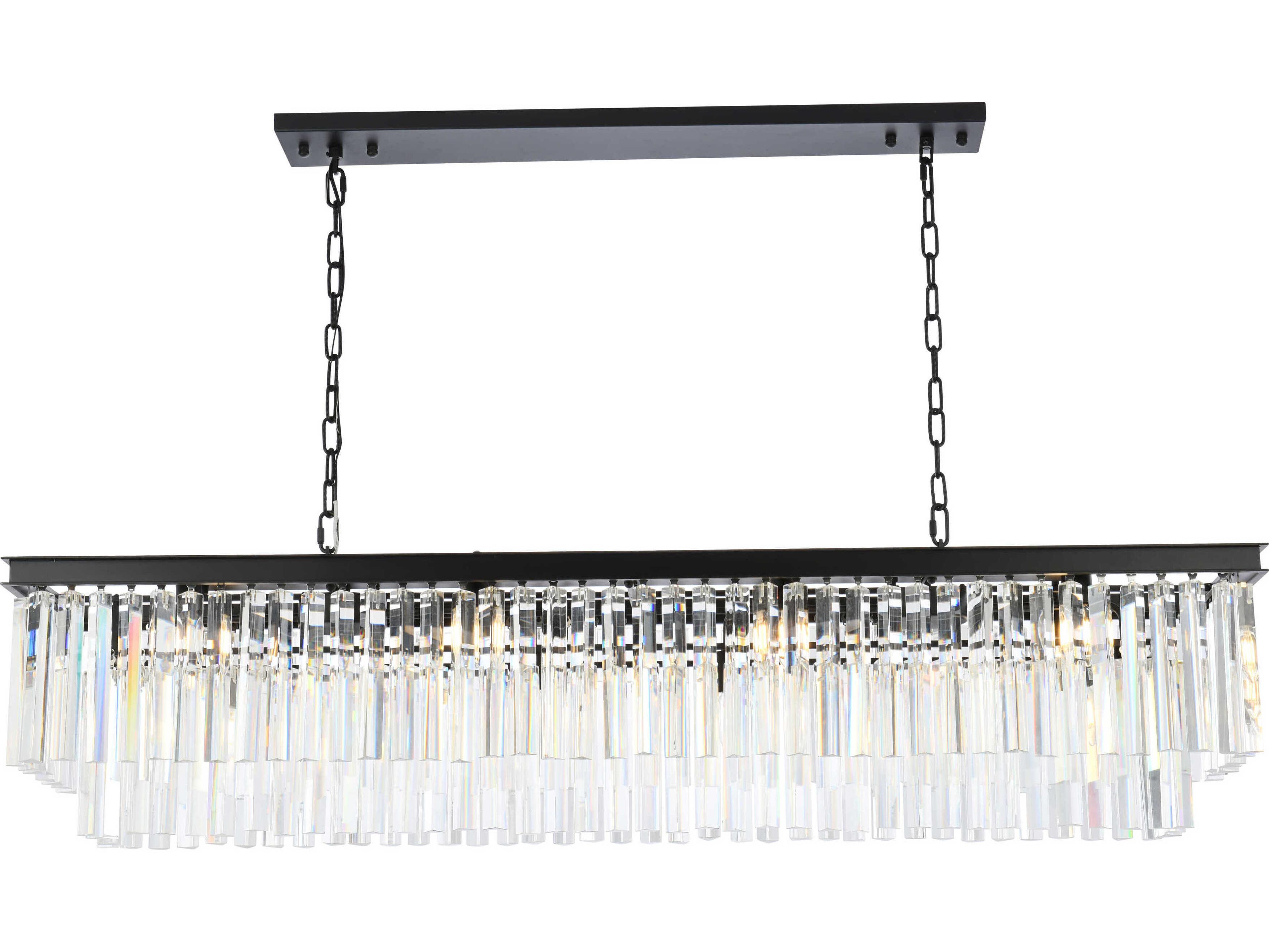 Urban 12-Light Mocha Brown Clear Crystal Tiered Island Pendant