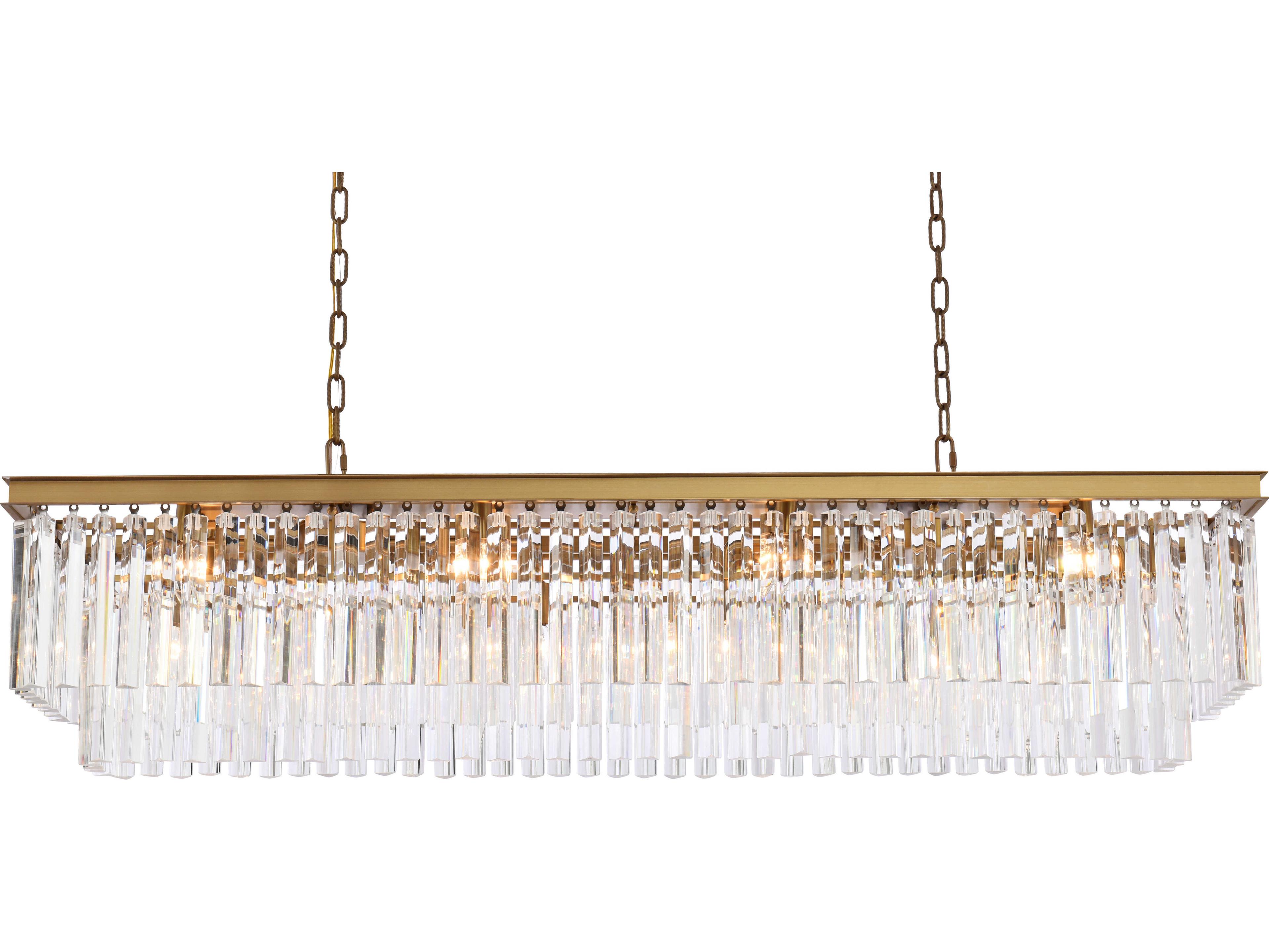 Elegant Lighting Sydney 12-Light Satin Gold Island Pendant