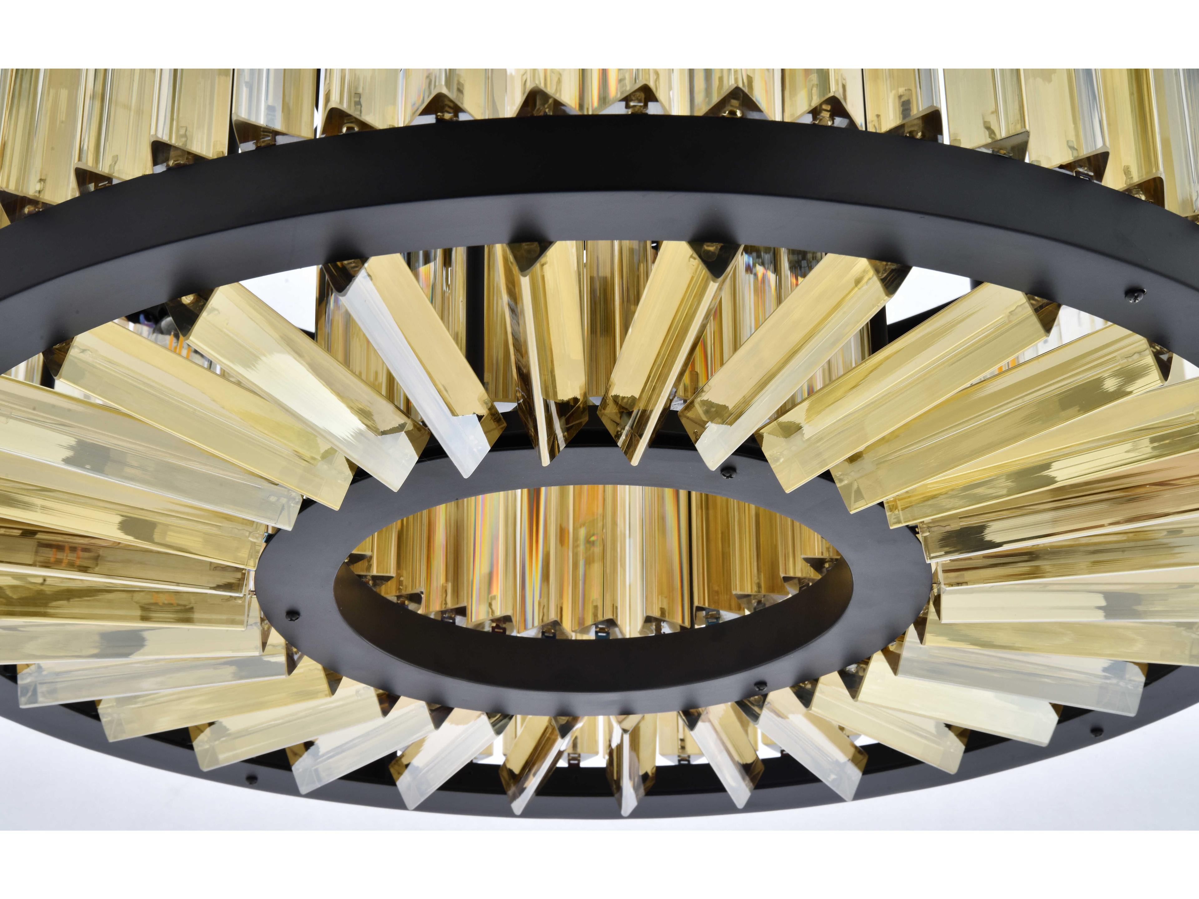 Elegant Lighting Chelsea 8-Light Matte Black Crystal Drum Pendant