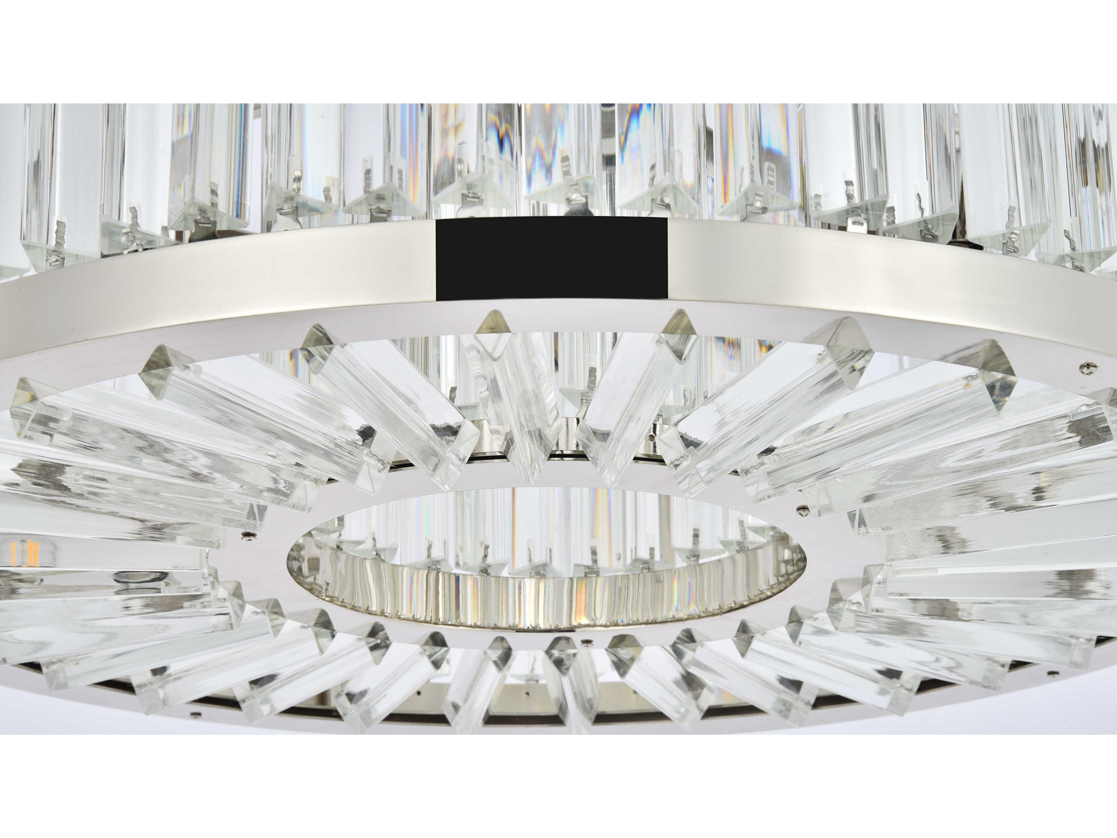 Elegant Lighting Chelsea 8-Light Polished Nickel Clear Crystal Drum Pendant