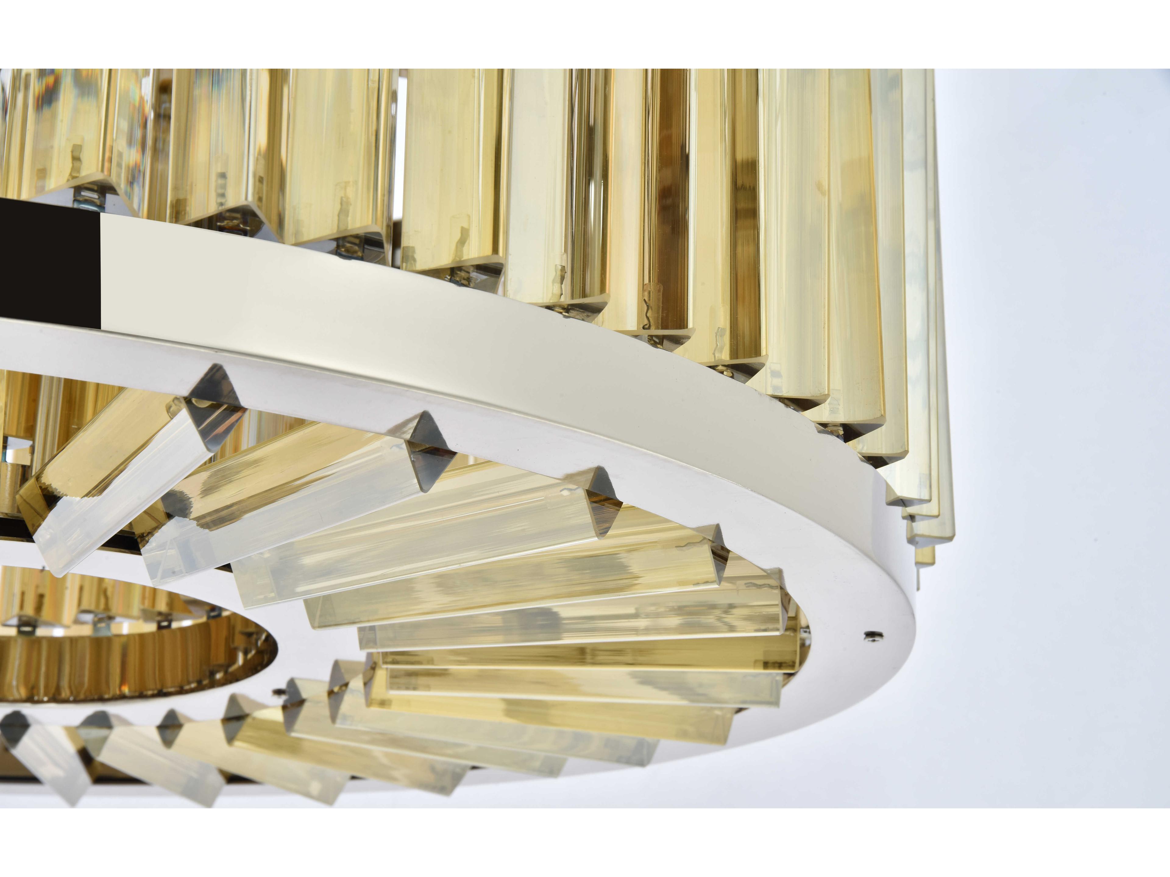Elegant Lighting Chelsea 8-Light Polished Nickel Gold Crystal Drum Pendant
