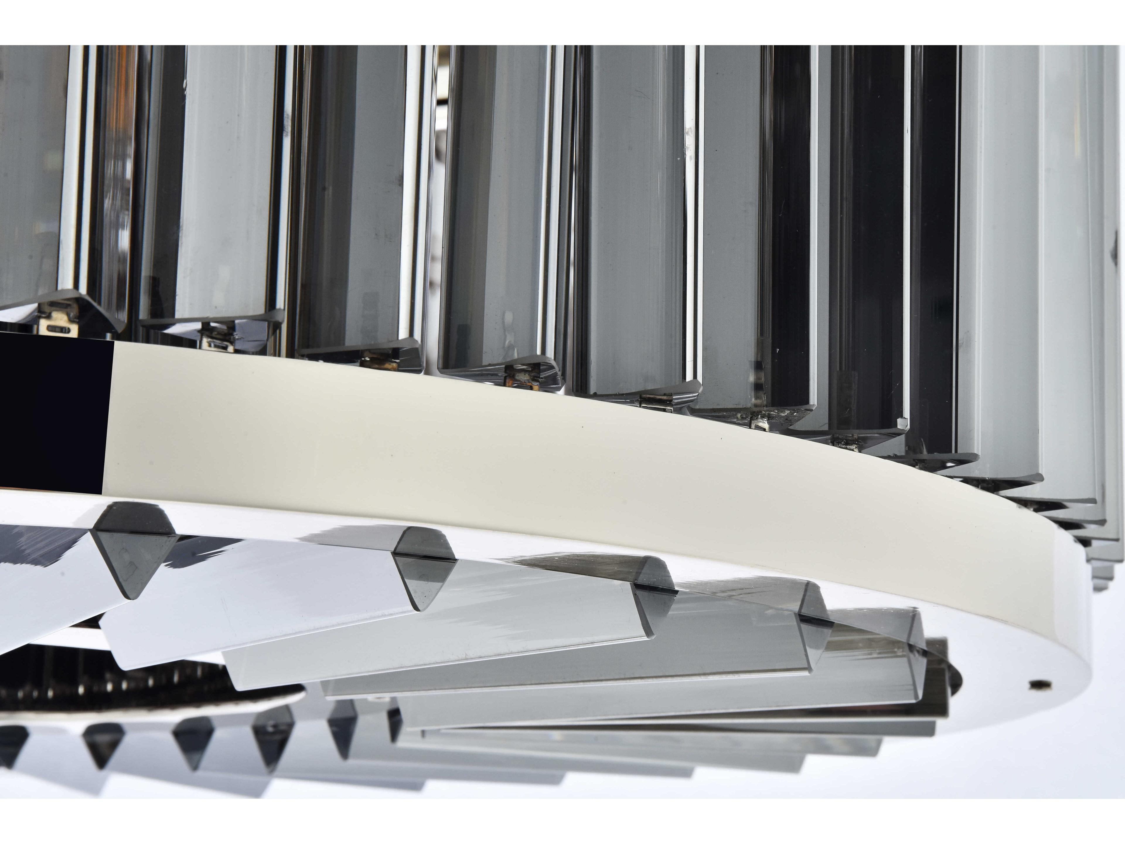 Elegant Lighting Chelsea 8-Light Polished Nickel Silver Crystal Drum Pendant