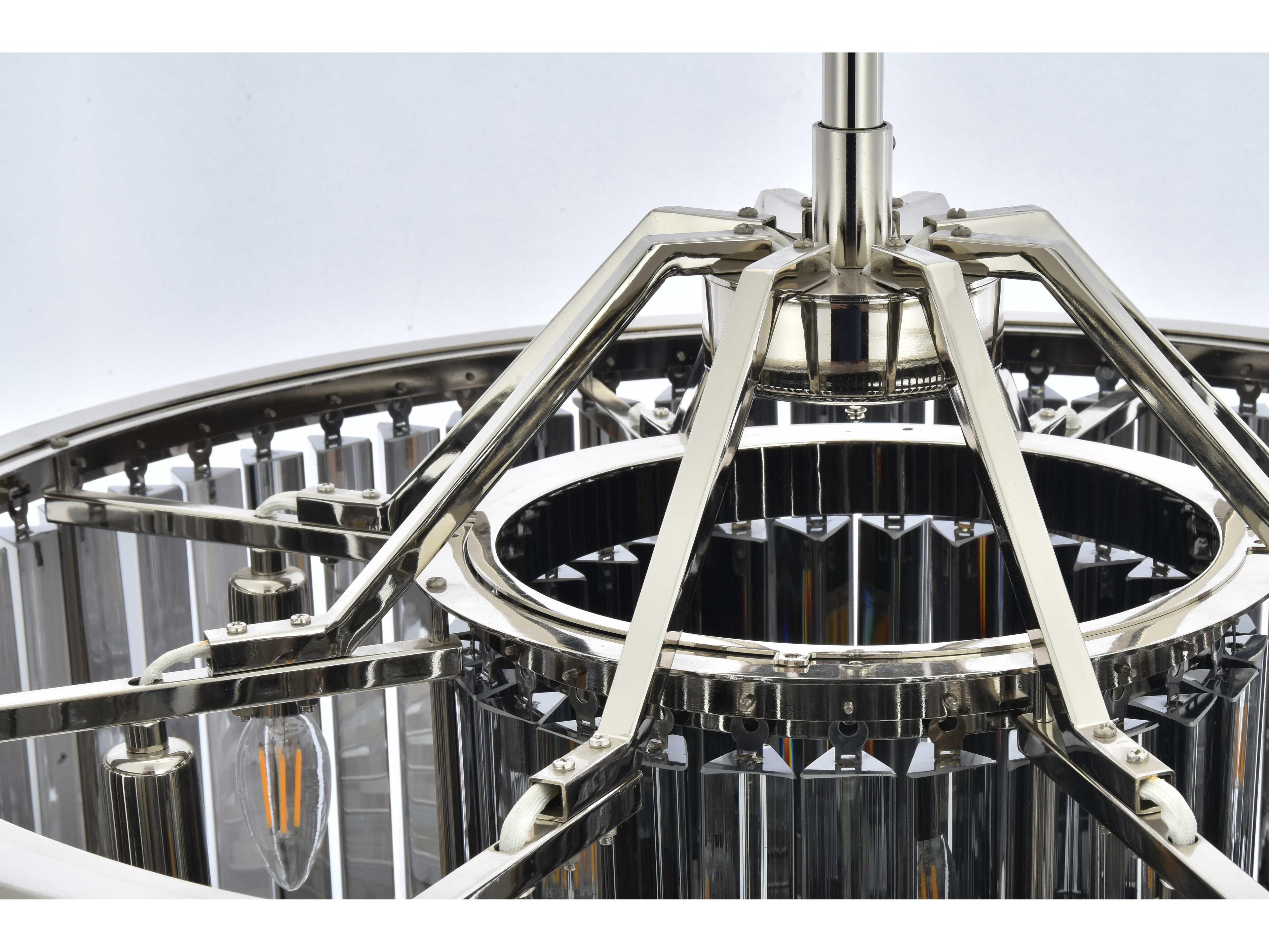 Elegant Lighting Chelsea 8-Light Polished Nickel Silver Crystal Drum Pendant