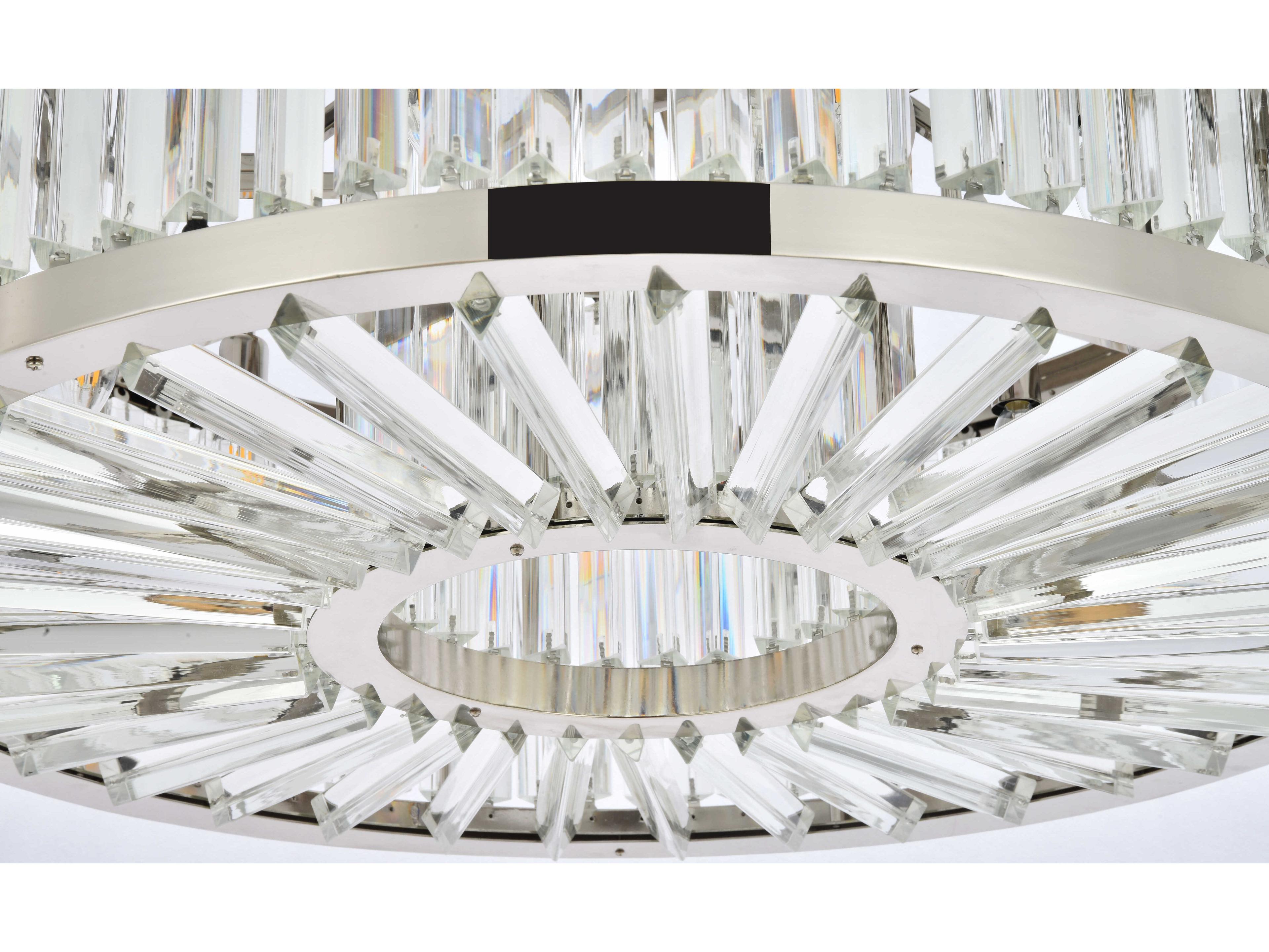 Elegant Lighting Chelsea 10-Light Polished Nickel Clear Crystal Drum Pendant