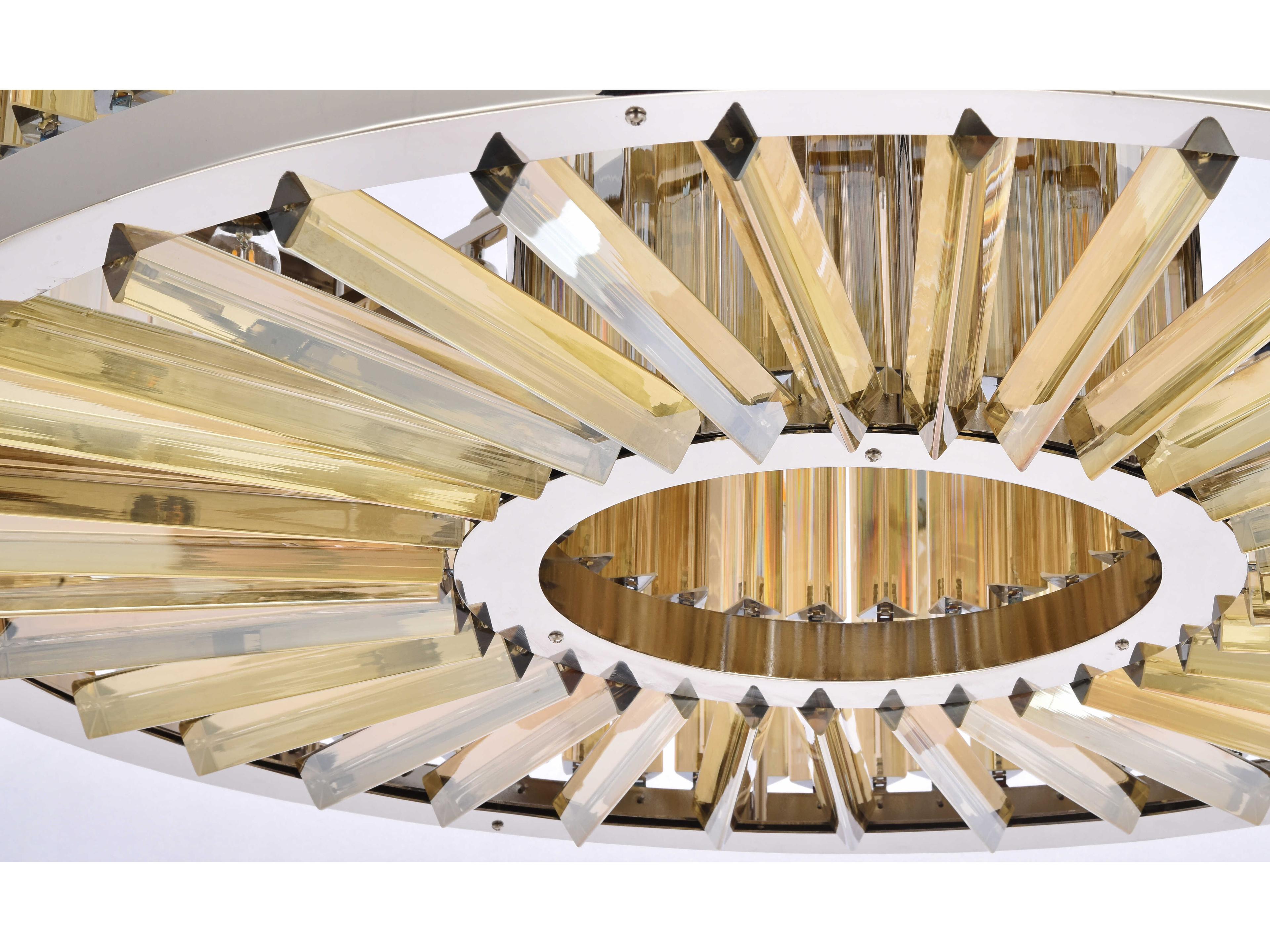 Elegant Lighting Chelsea 10-Light Polished Nickel Gold Crystal Drum Pendant