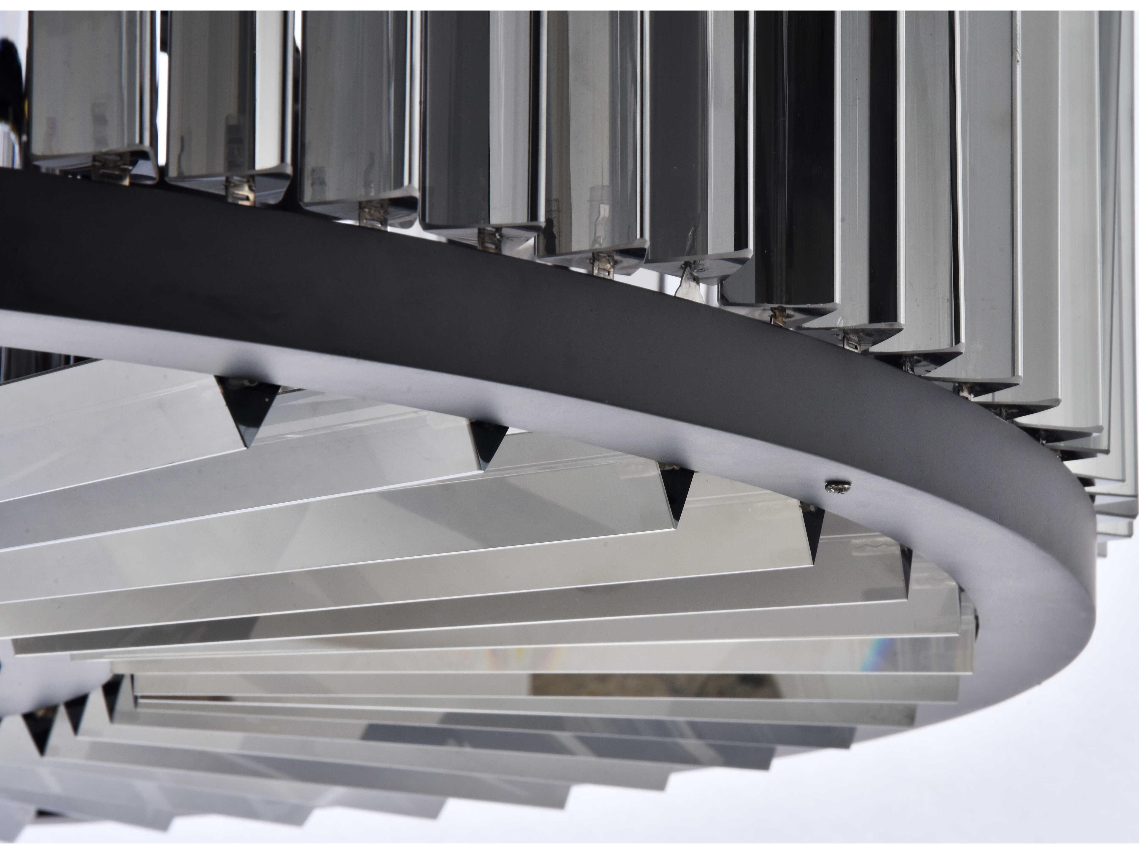 Elegant Lighting Chelsea 10-Light Matte Black Silver Crystal Drum Pendant