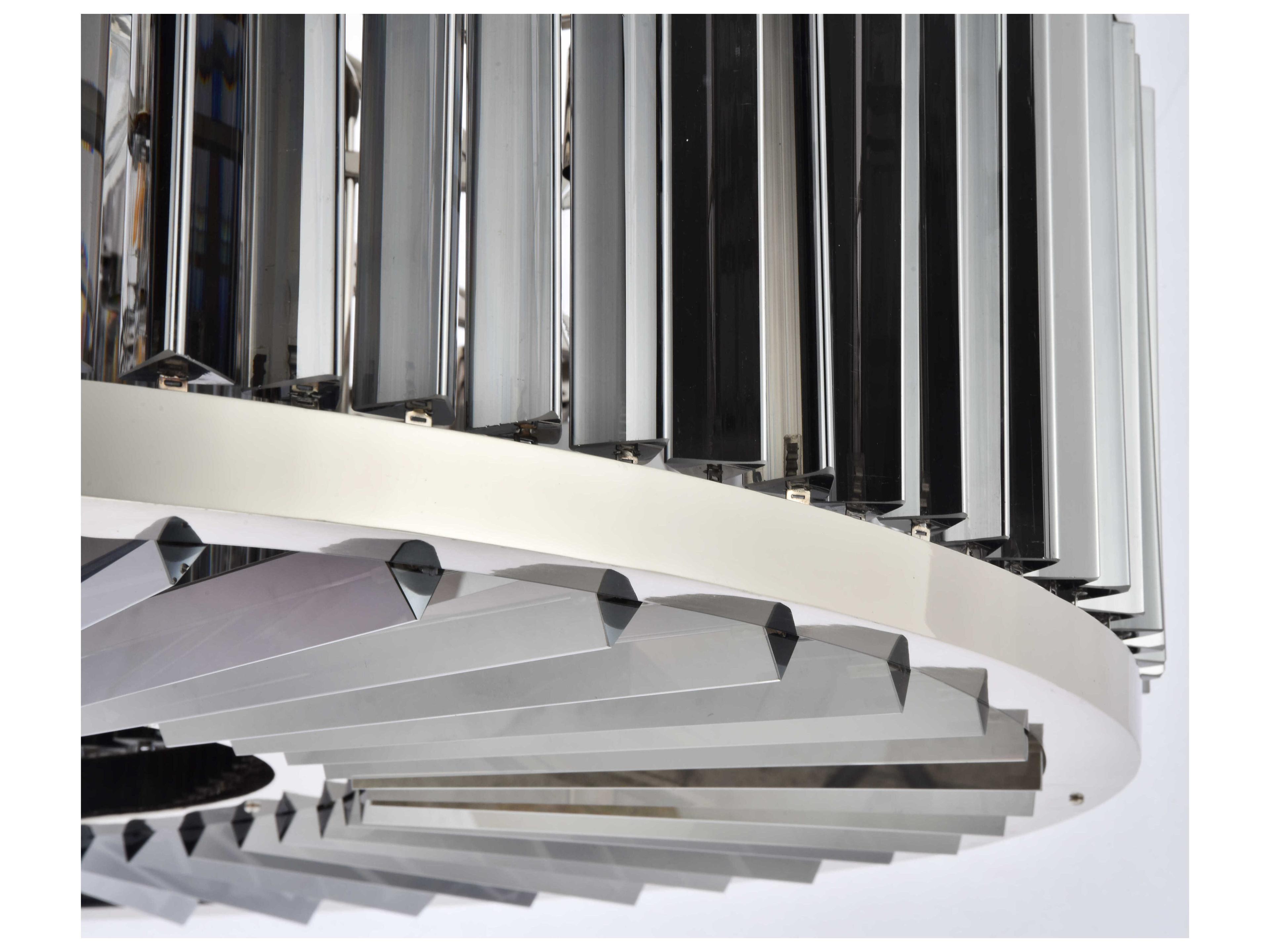 Elegant Lighting Chelsea 10-Light Polished Nickel Silver Crystal Drum Pendant