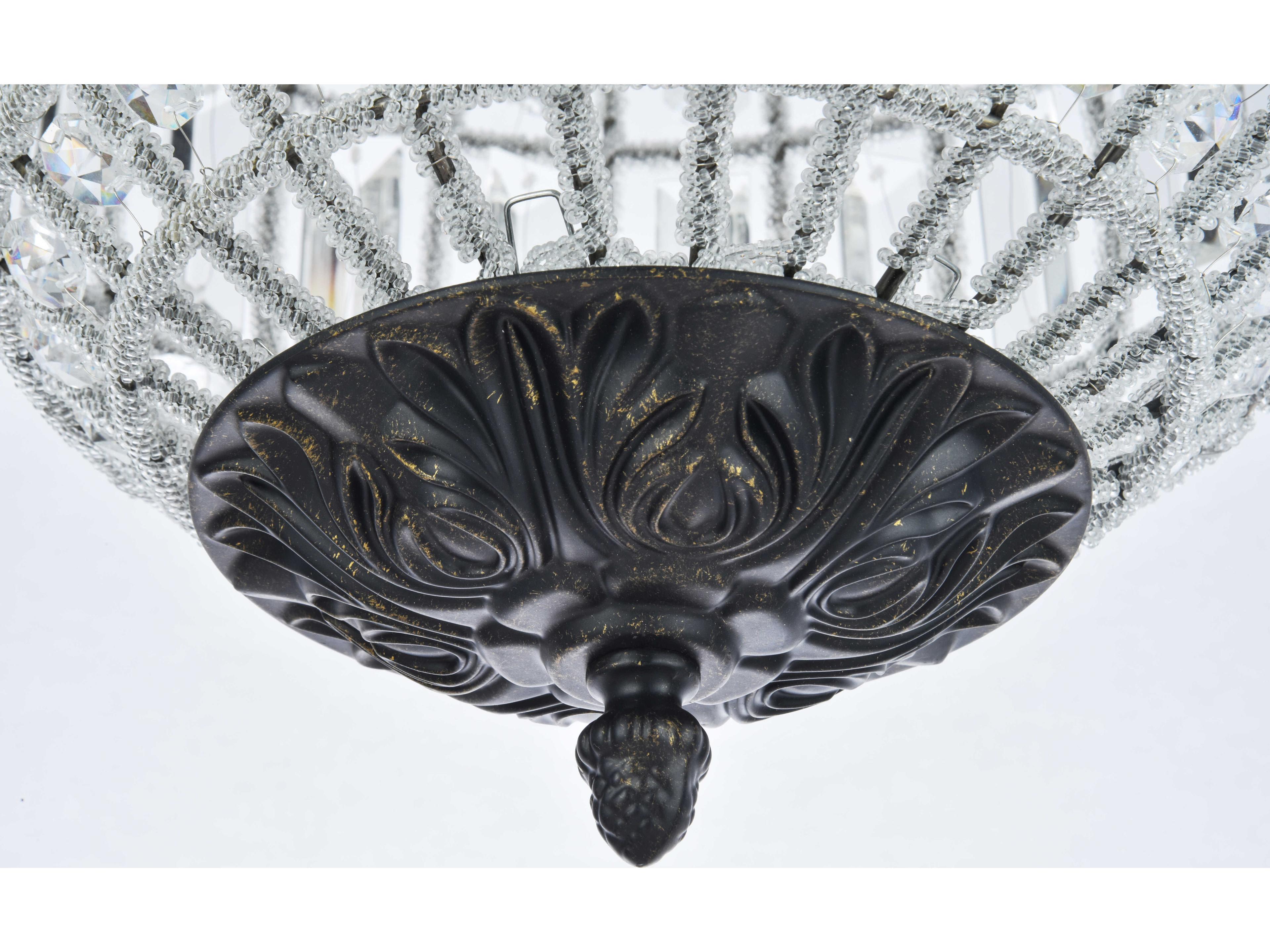 Elegant Lighting Olivia 1-Light Dark Bronze Clear Crystal Round Mini Pendant