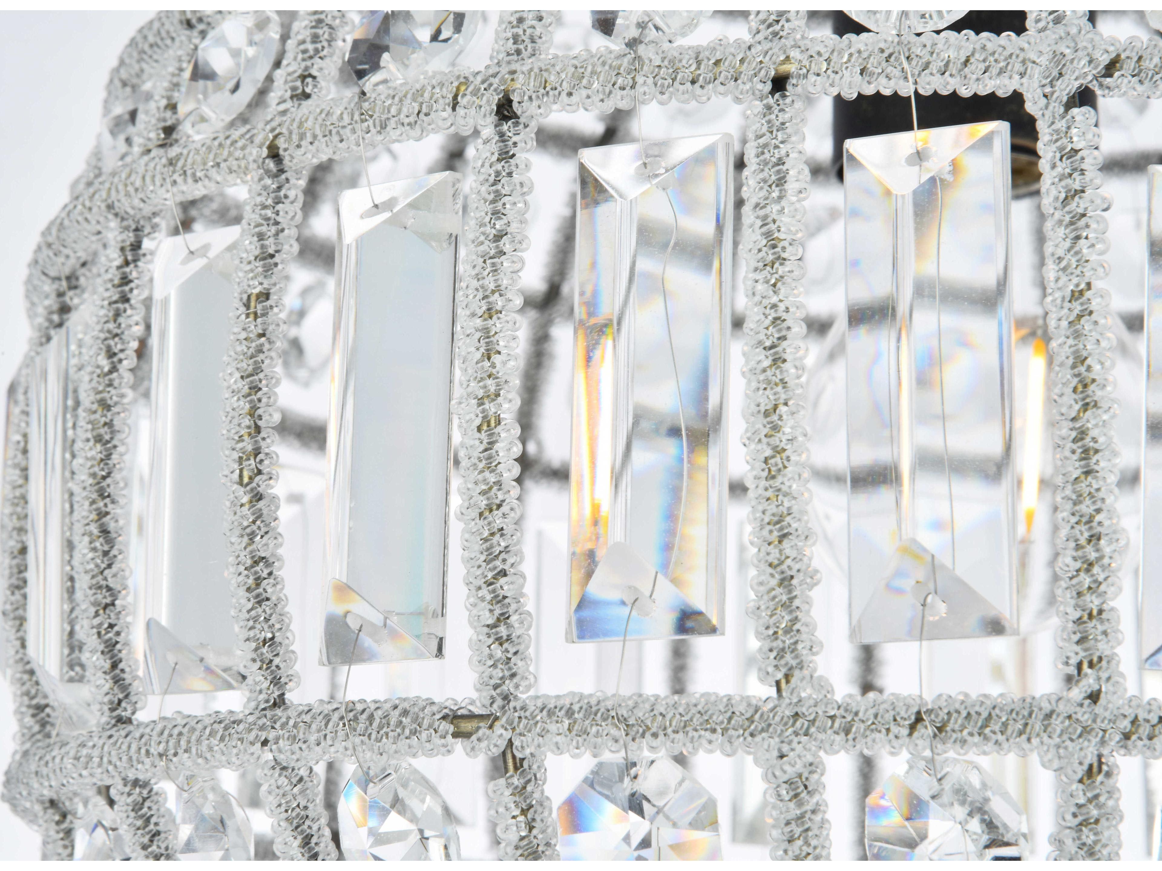 Elegant Lighting Olivia 1-Light Dark Bronze Clear Crystal Round Mini Pendant