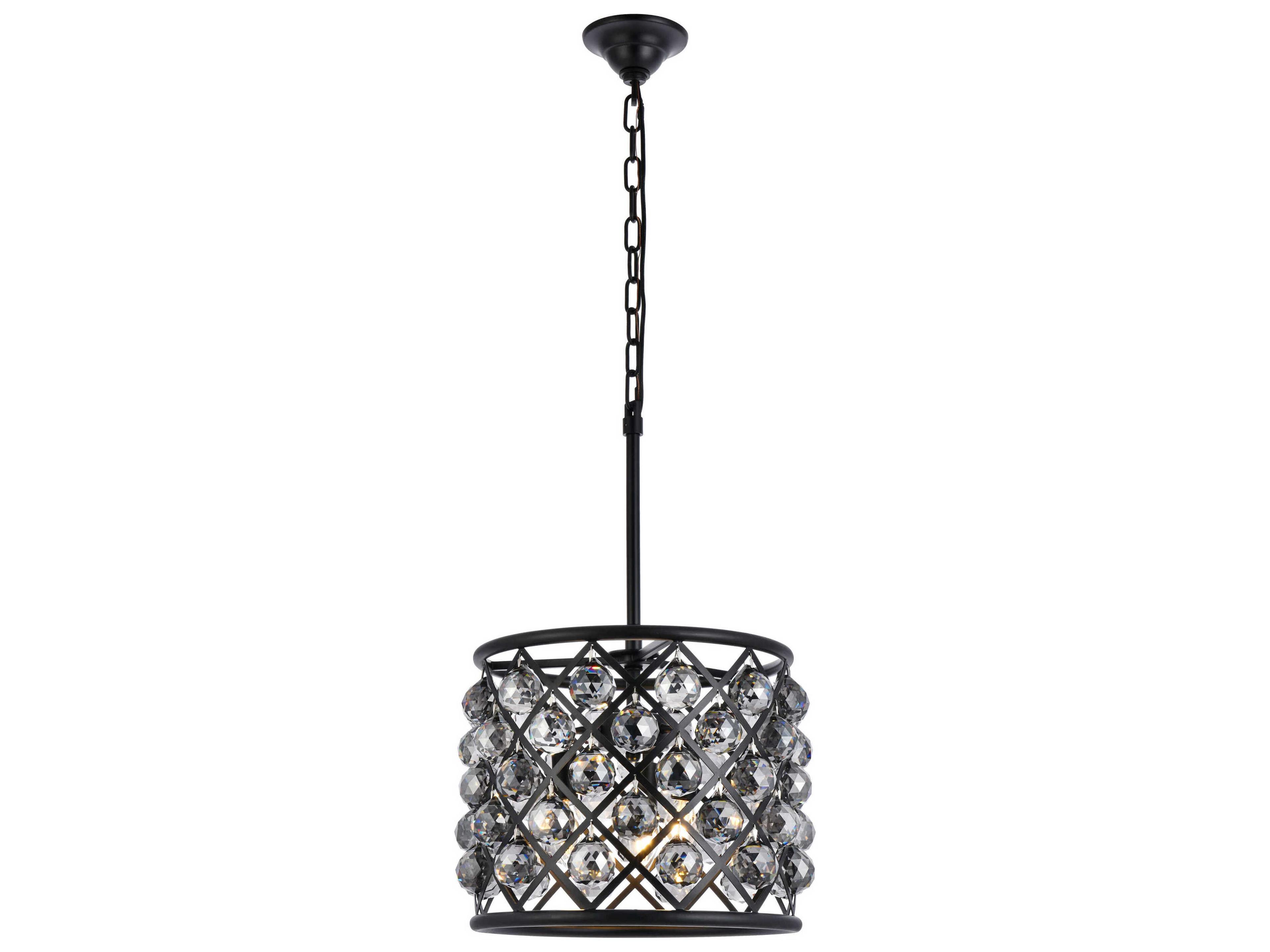 Madison 4-Light Mocha Brown Clear Crystal Drum Pendant