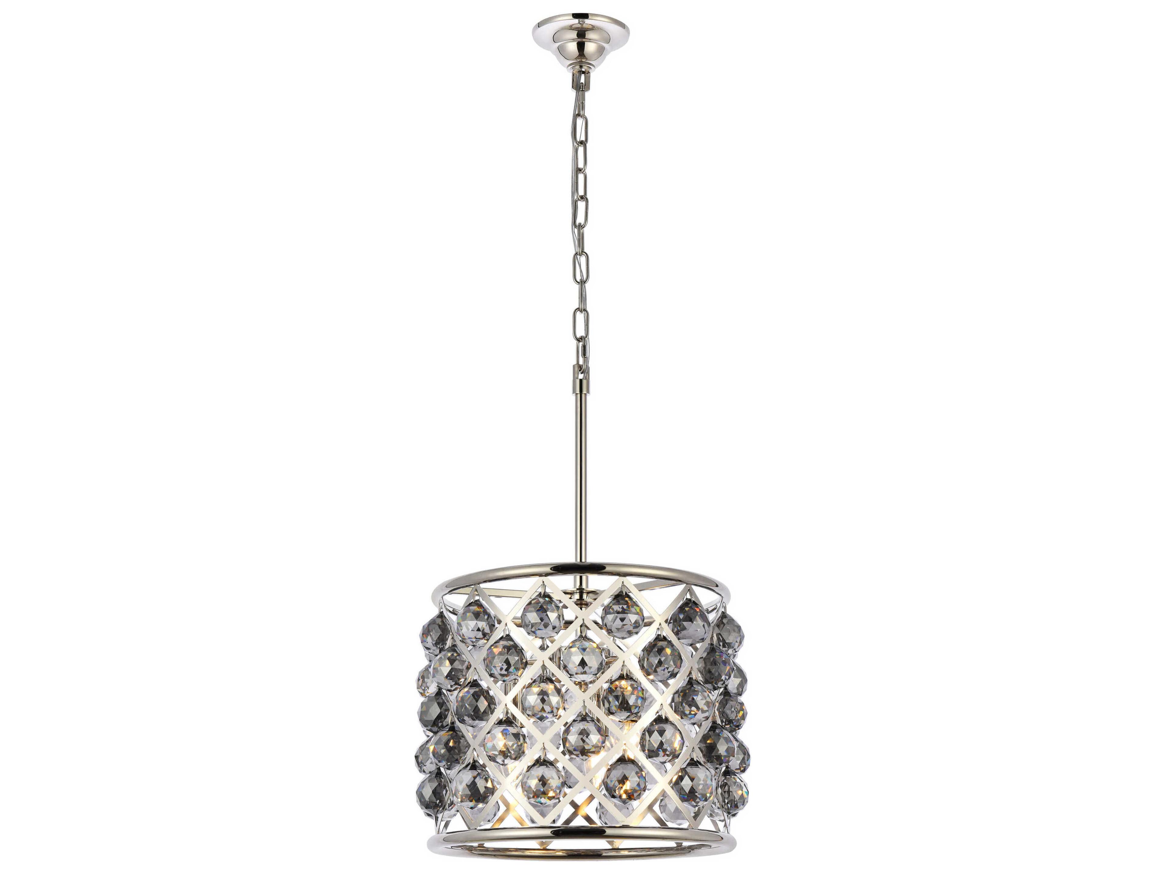 Madison 4-Light Polished Nickel Clear Crystal Drum Pendant