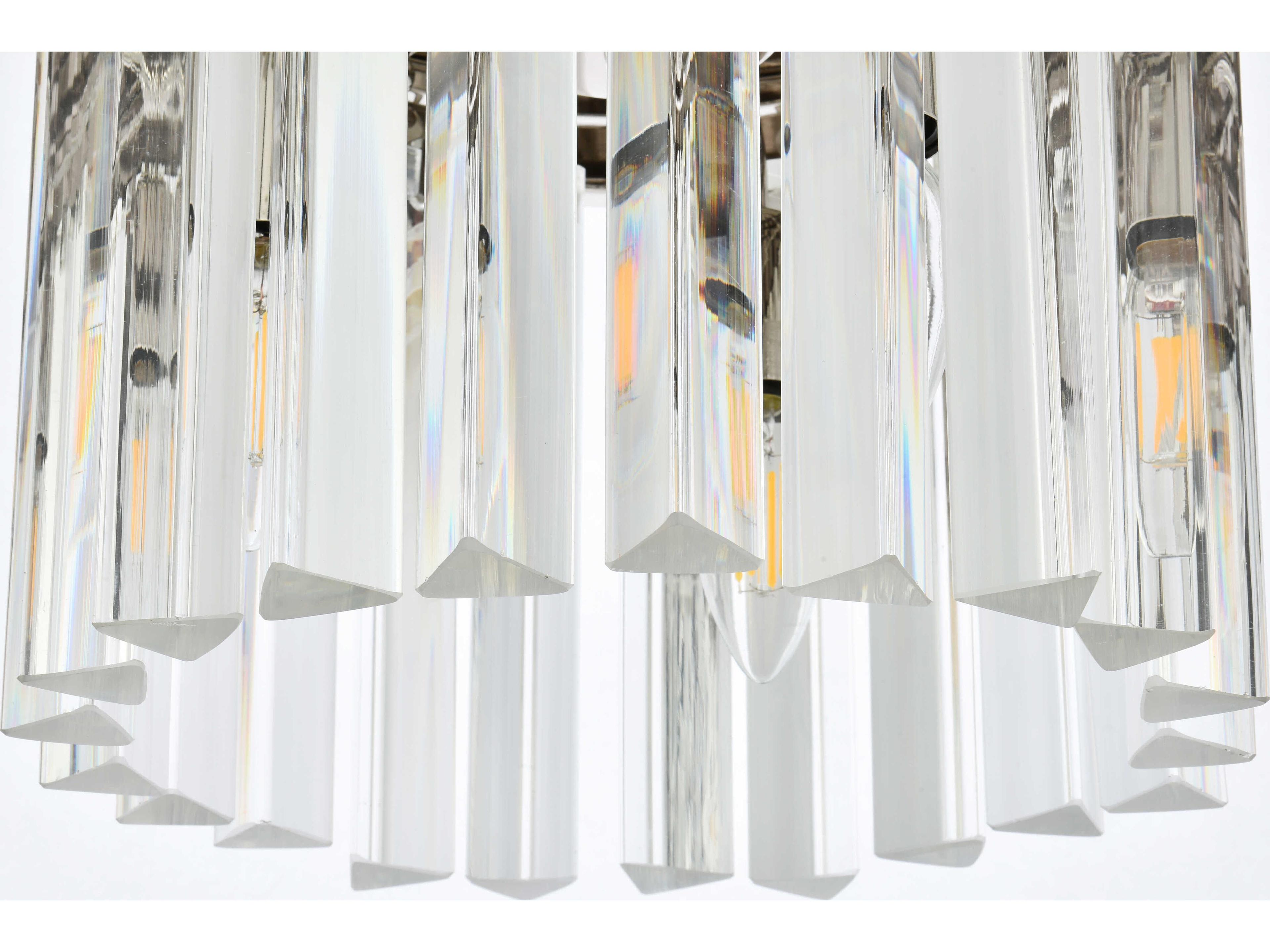 Elegant Lighting Sydney 3-Light Polished Nickel Clear Crystal Drum Pendant