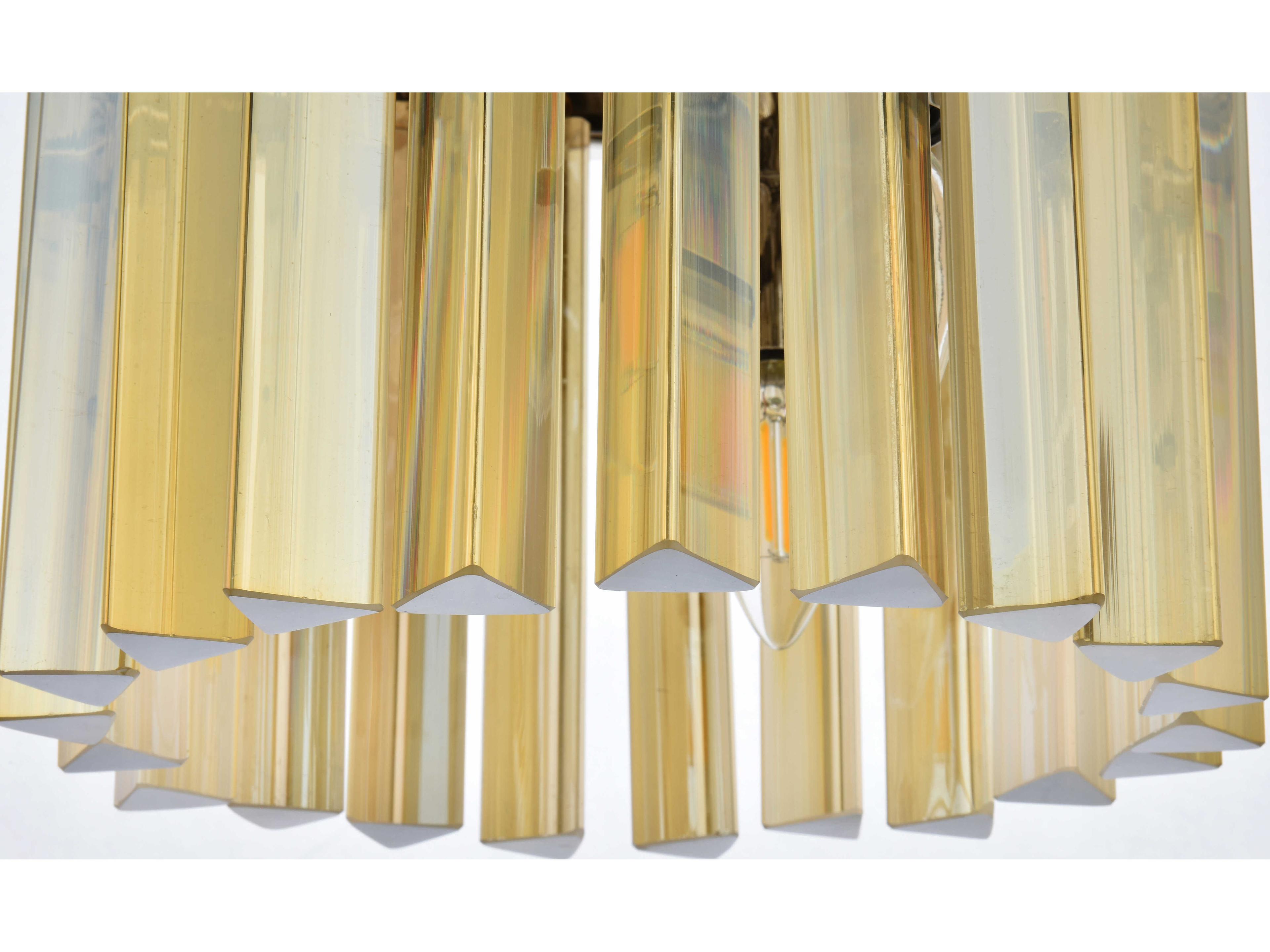 Elegant Lighting Sydney 3-Light Polished Nickel Gold Crystal Drum Pendant