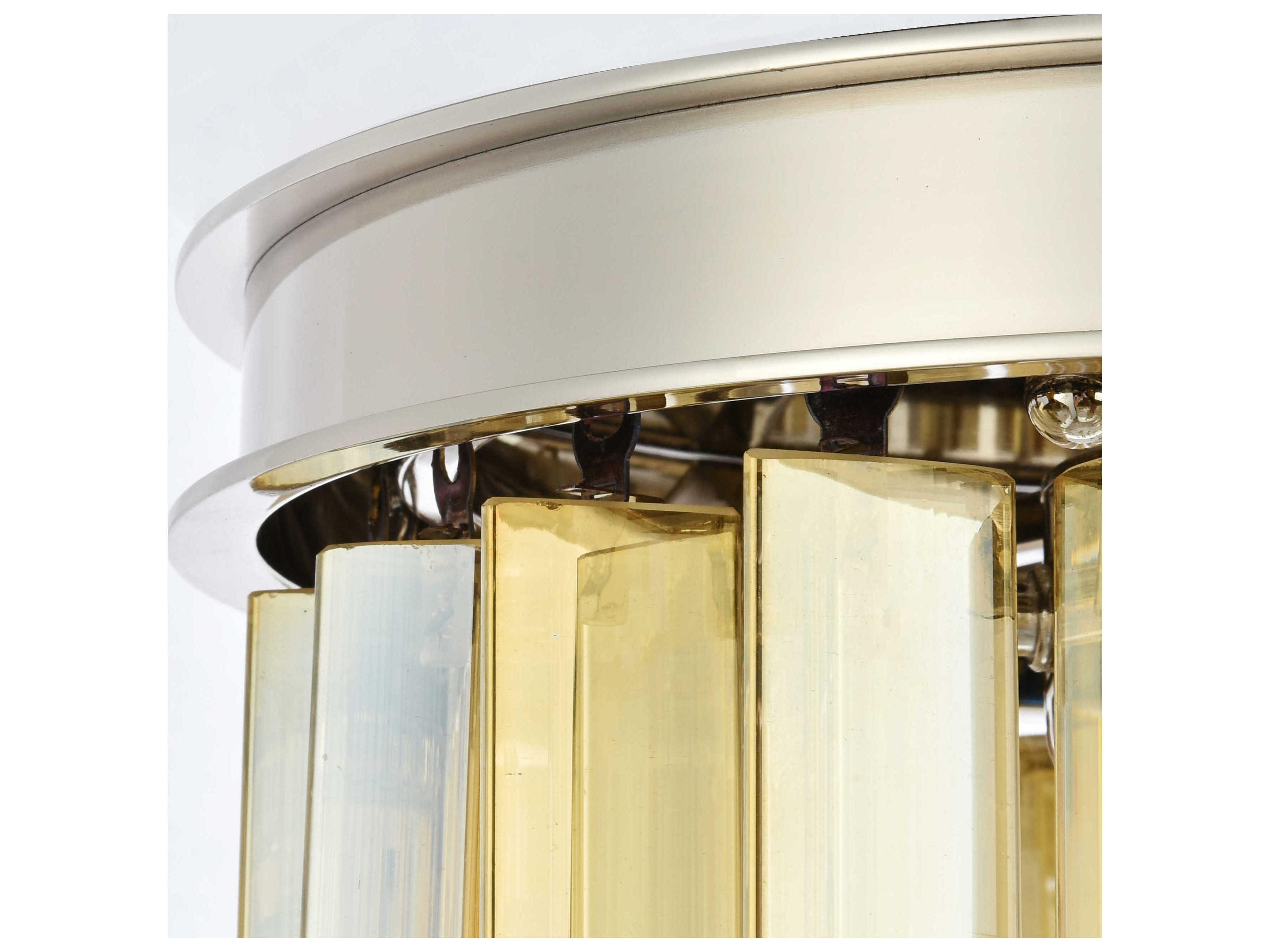 Elegant Lighting Sydney 3-Light Polished Nickel Gold Crystal Drum Pendant