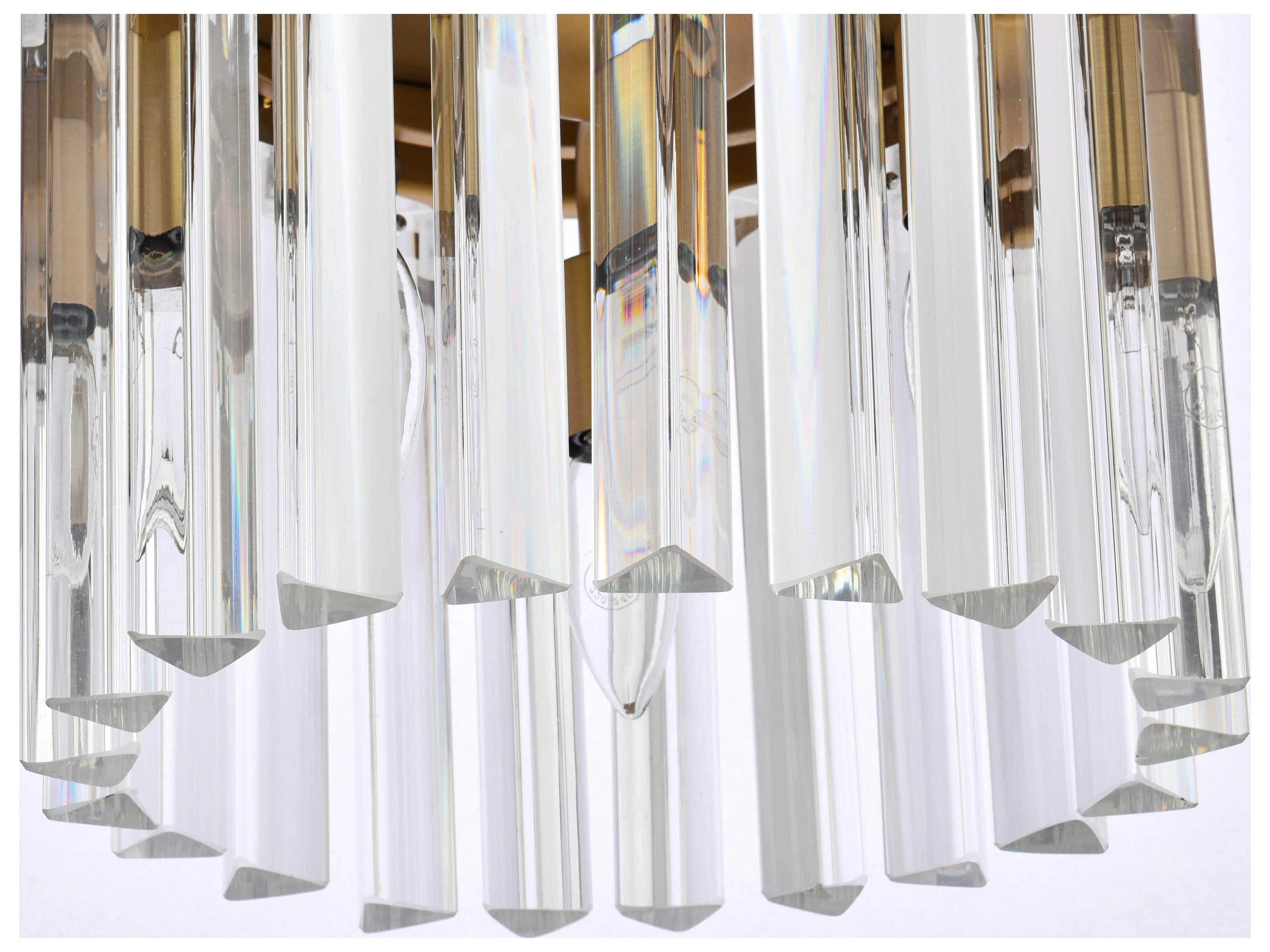 Elegant Lighting Sydney 3-Light Satin Gold Drum Pendant