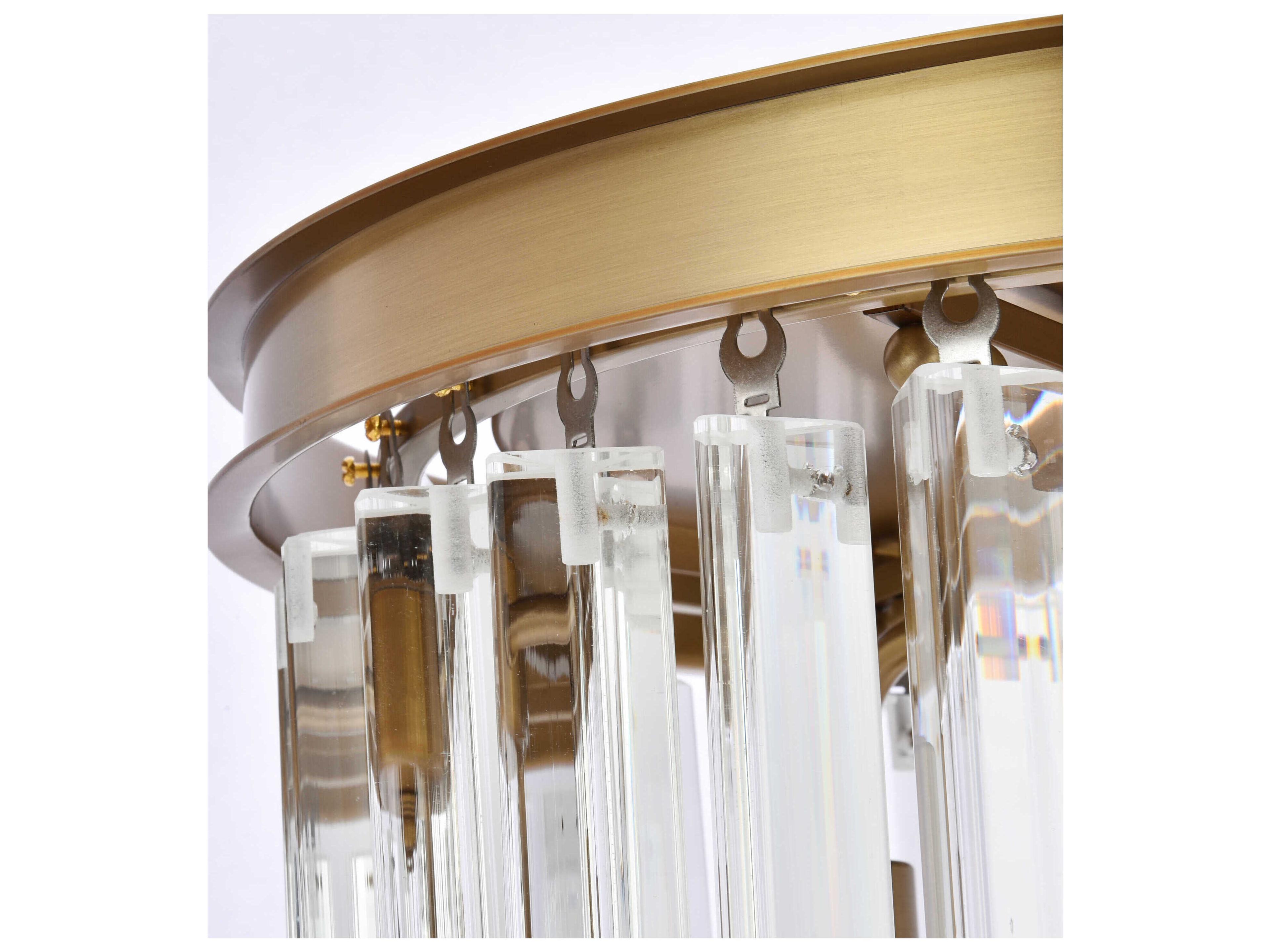 Elegant Lighting Sydney 3-Light Satin Gold Drum Island Pendant