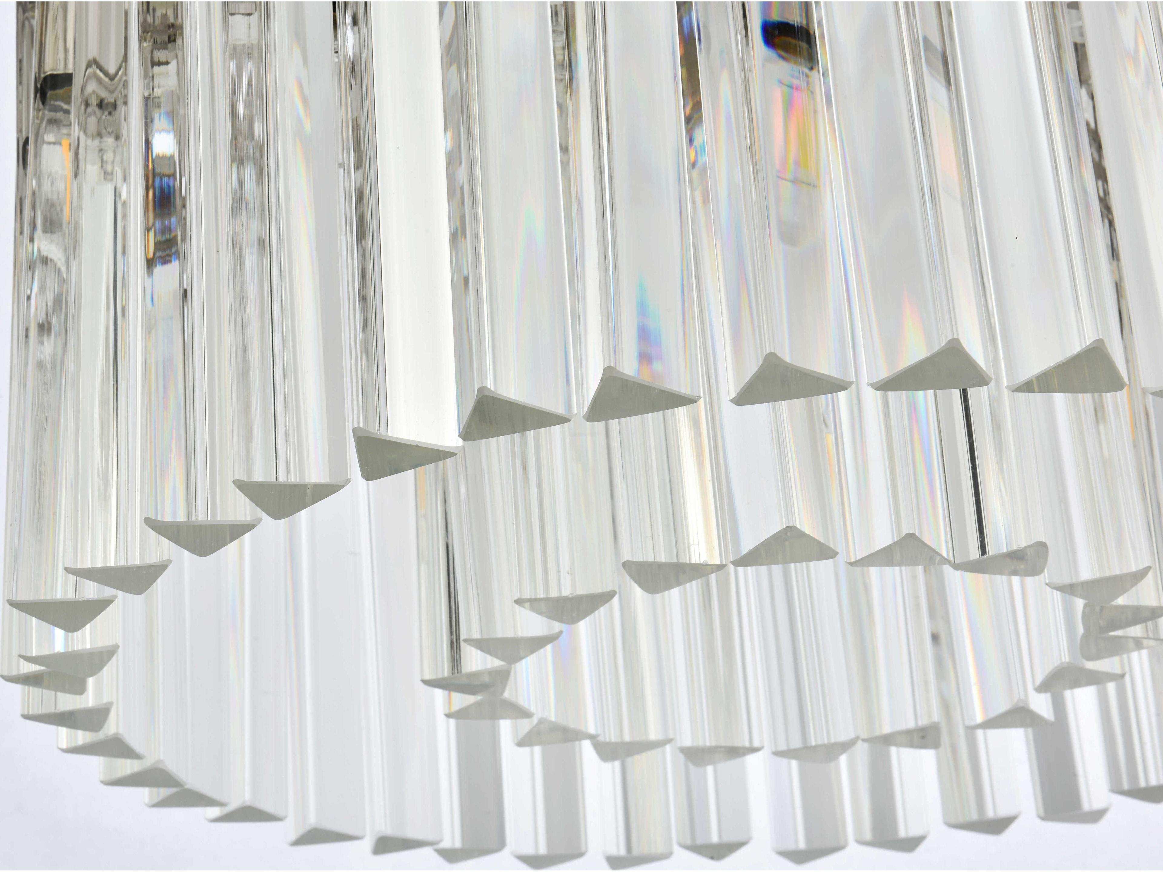 Elegant Lighting Sydney 6-Light Polished Nickel Clear Crystal Drum Pendant