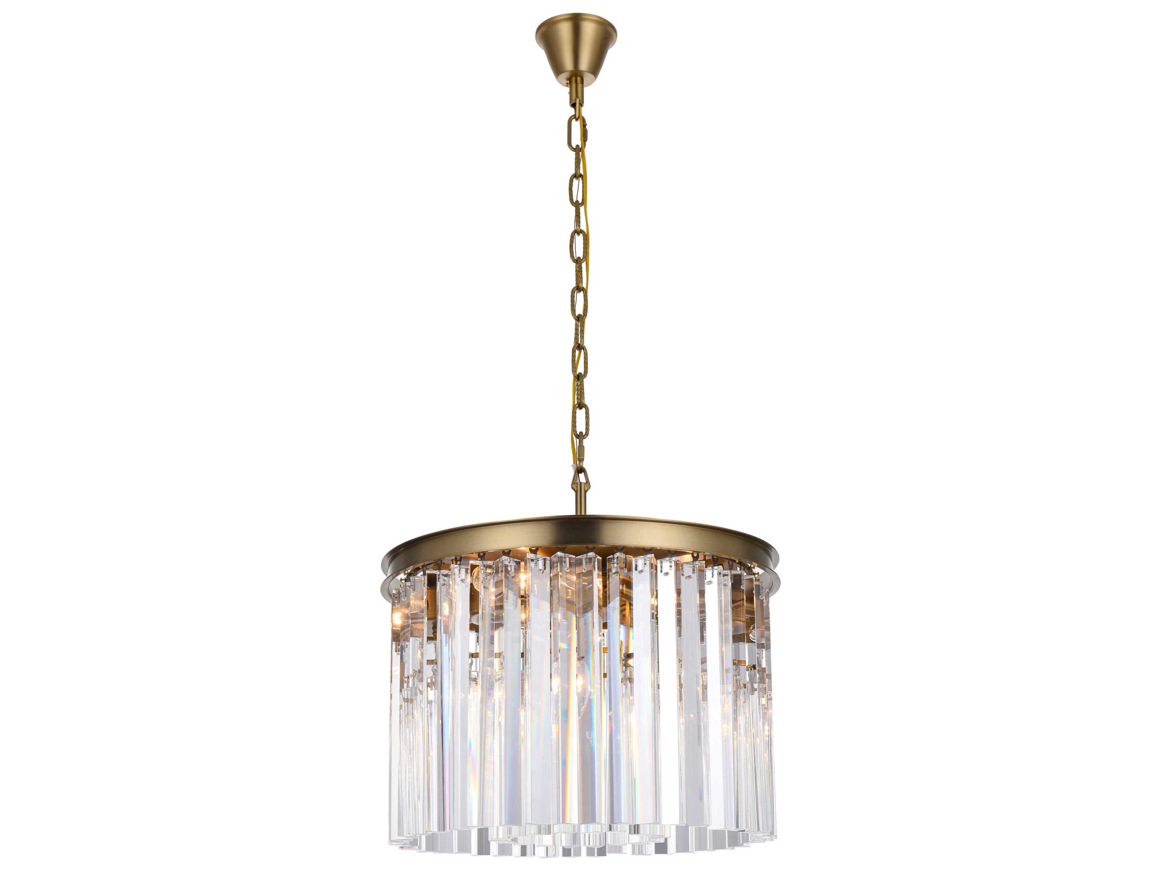 Sydney 6-Light Satin Gold Drum Island Pendant