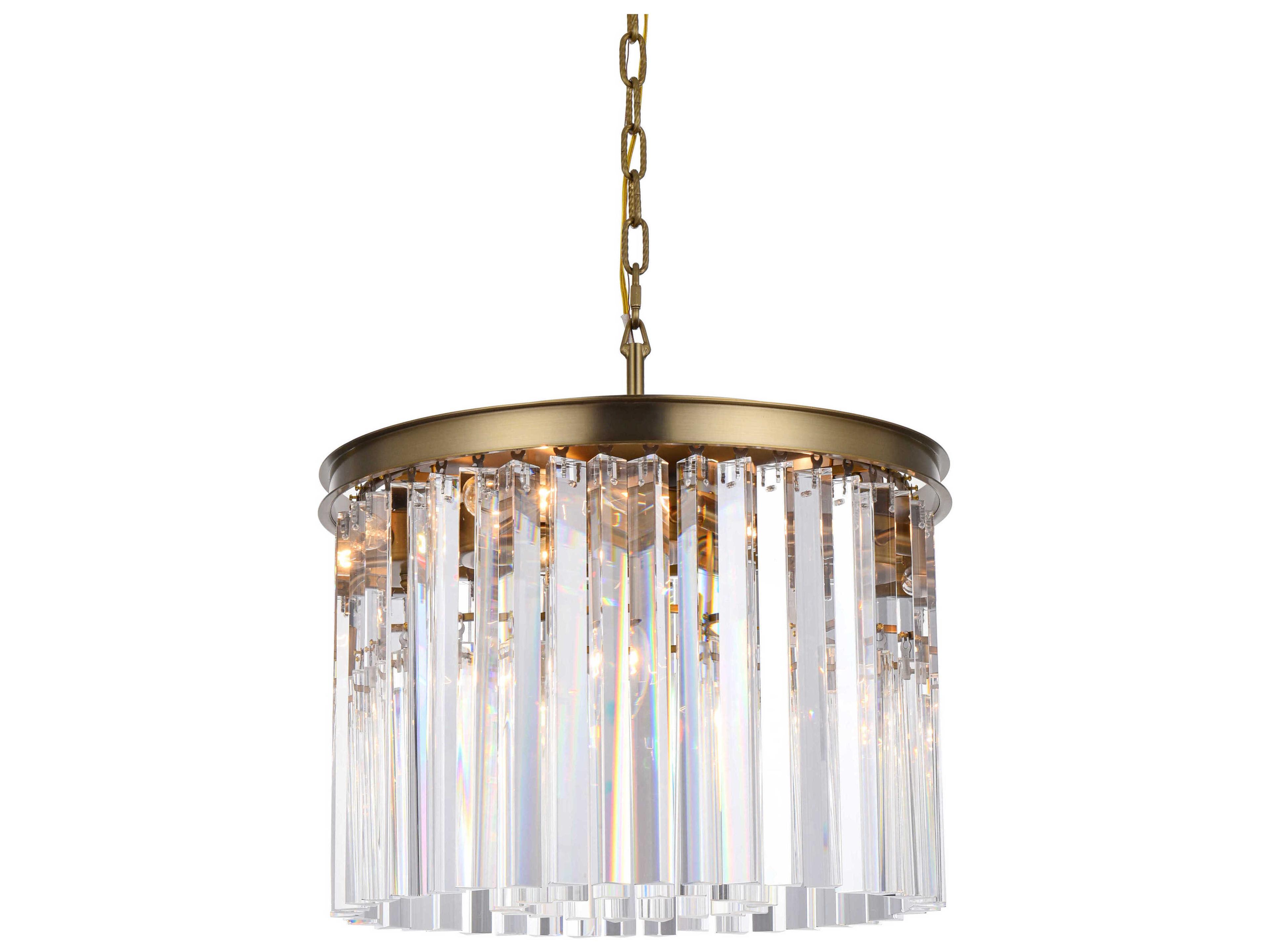 Elegant Lighting Sydney 6-Light Satin Gold Drum Island Pendant