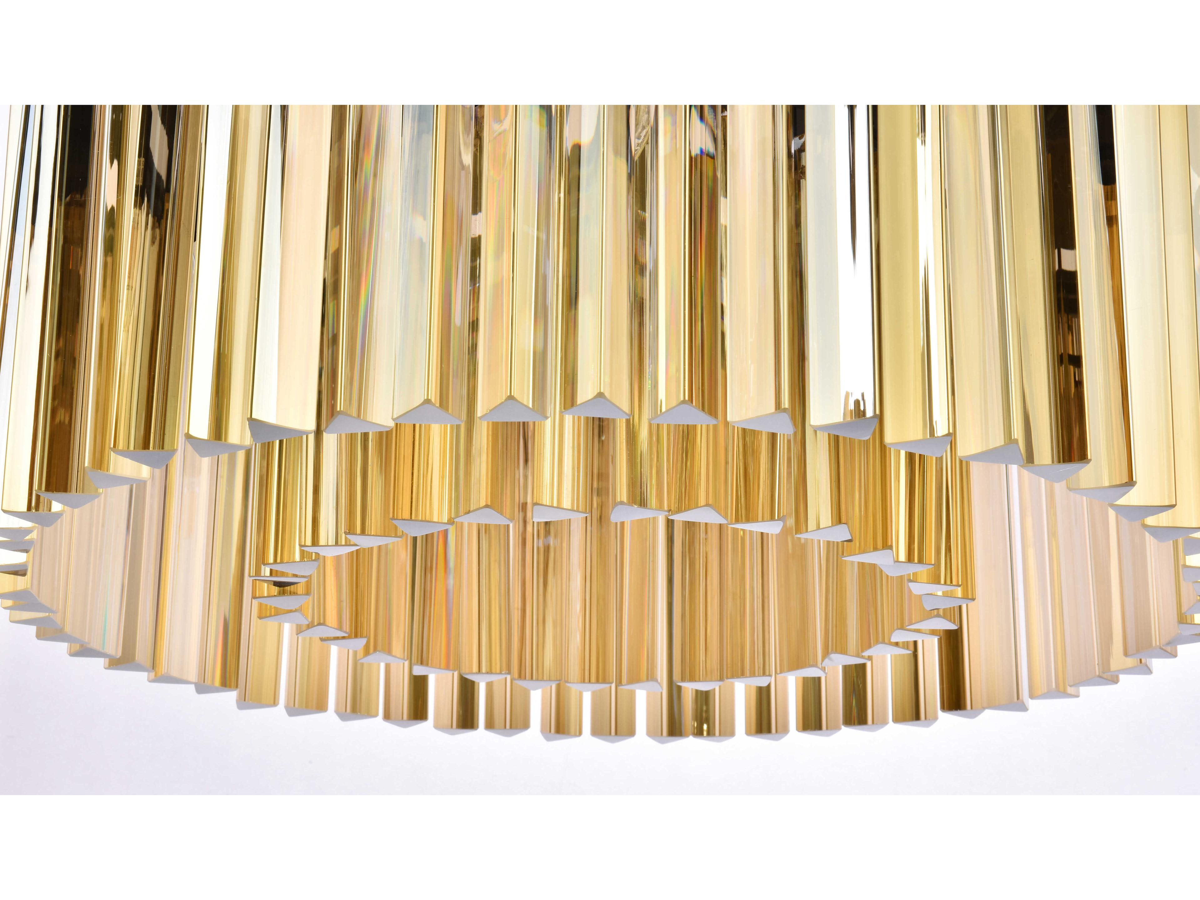 Elegant Lighting Sydney 8-Light Matte Black Gold Crystal Tiered Pendant