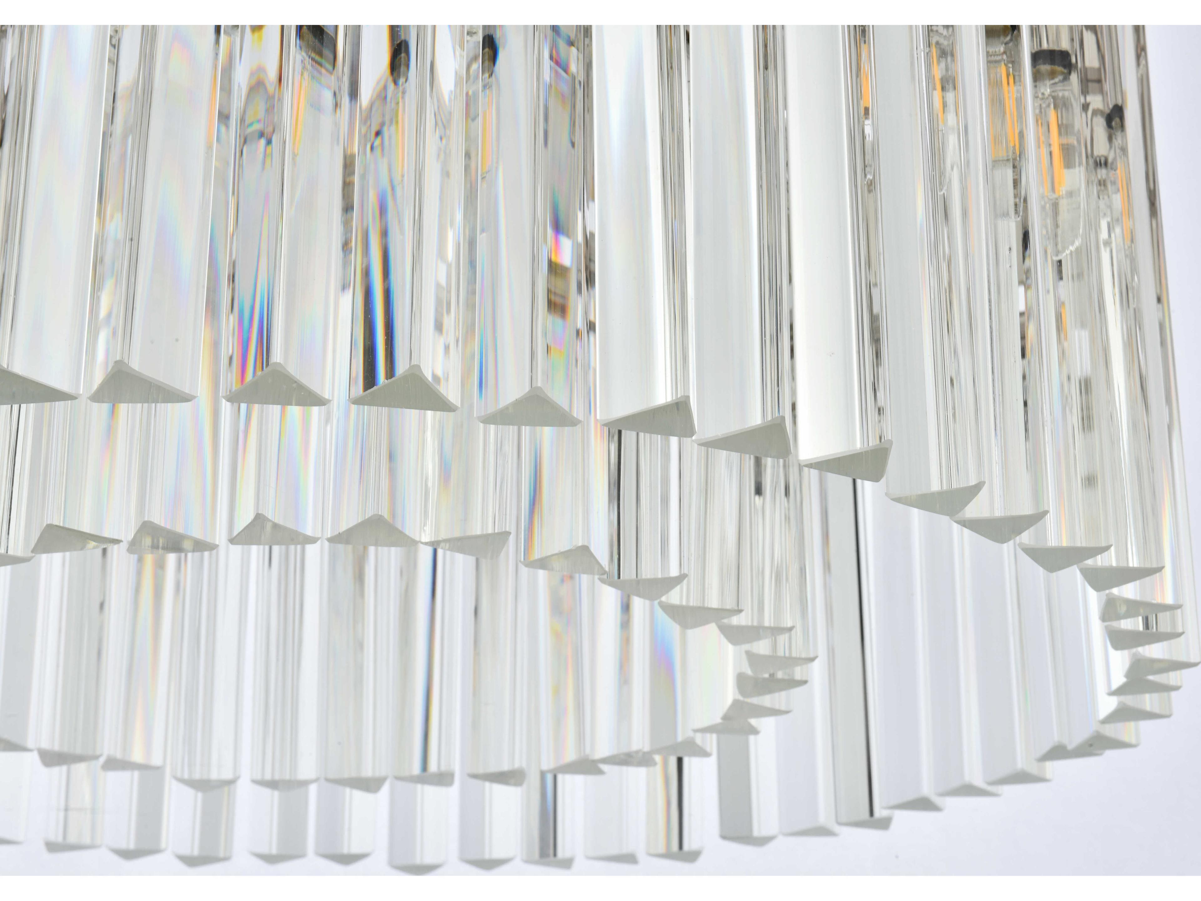 Elegant Lighting Sydney 8-Light Polished Nickel Clear Crystal Drum Pendant