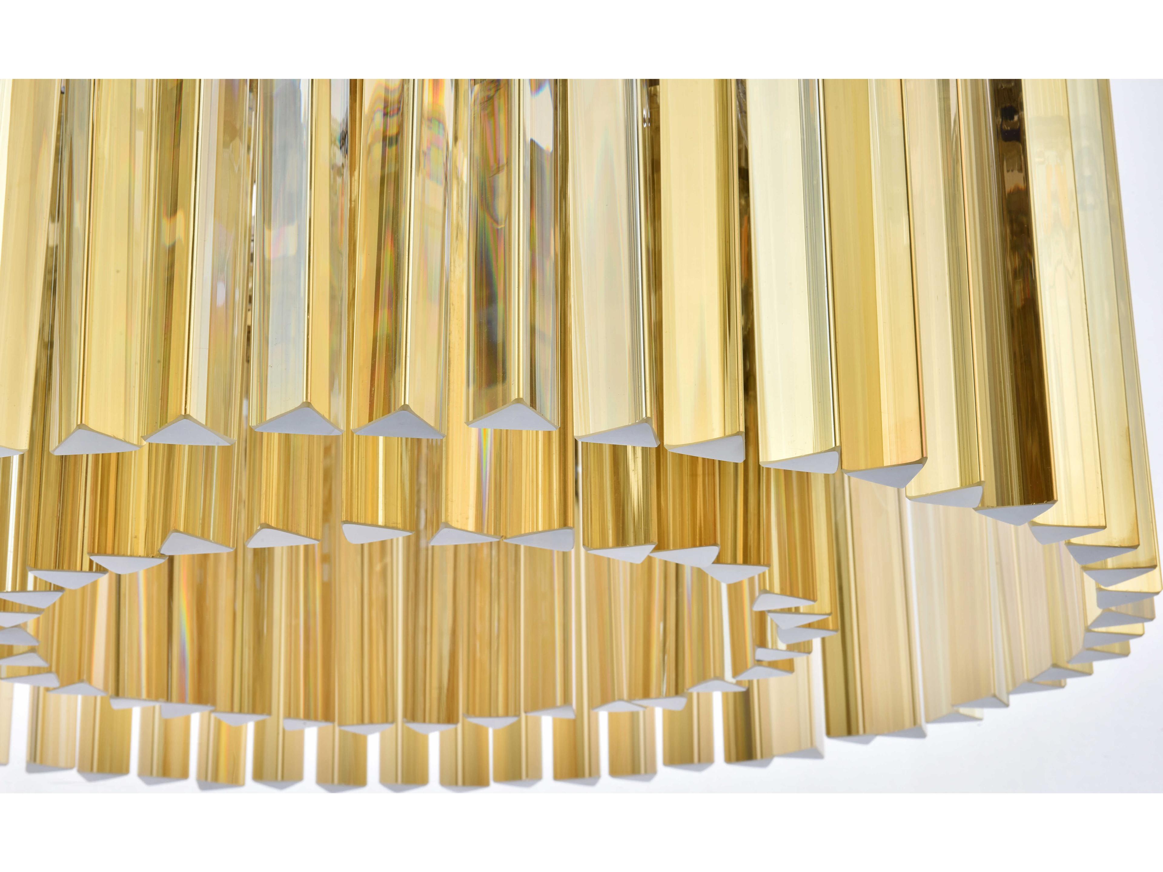 Elegant Lighting Sydney 8-Light Polished Nickel Gold Crystal Drum Pendant