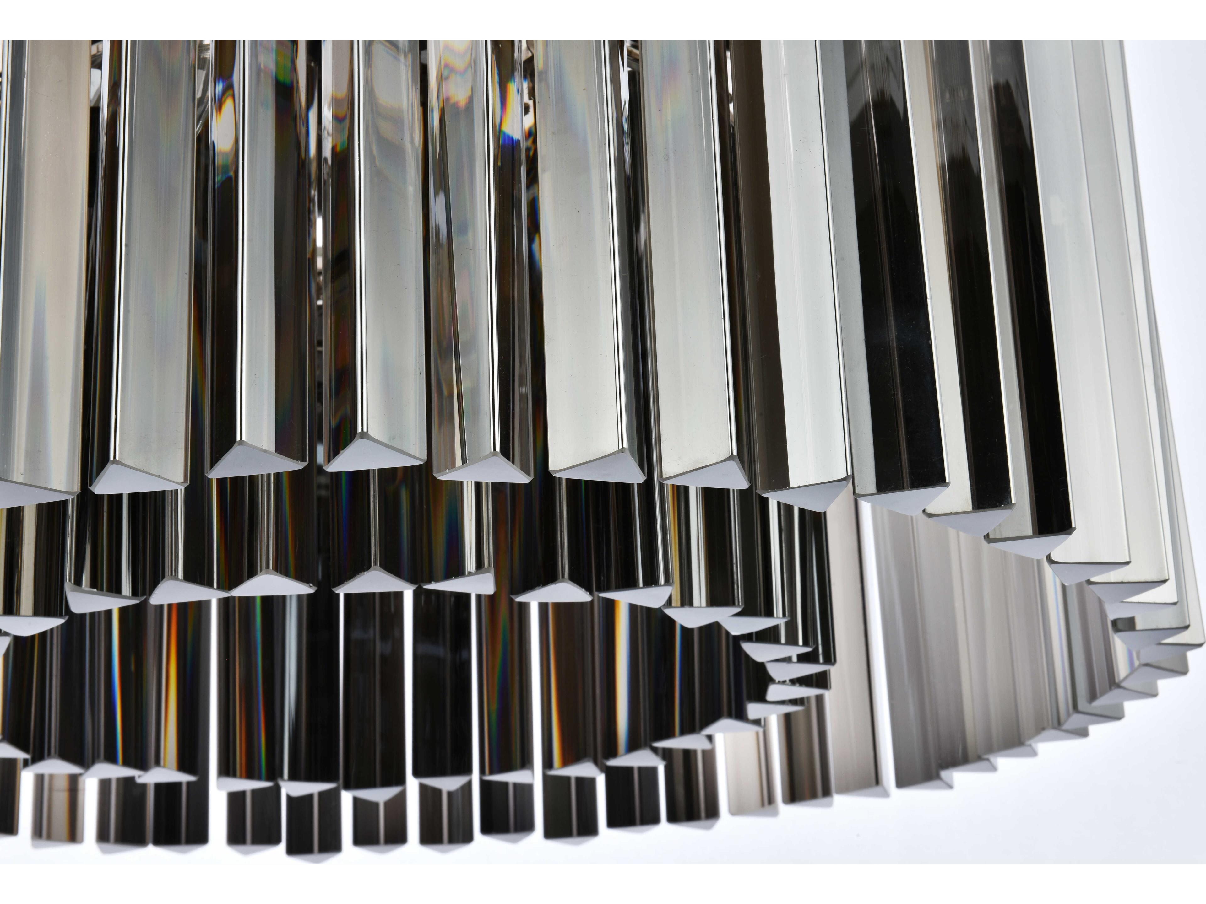 Elegant Lighting Sydney 8-Light Polished Nickel Silver Crystal Drum Pendant