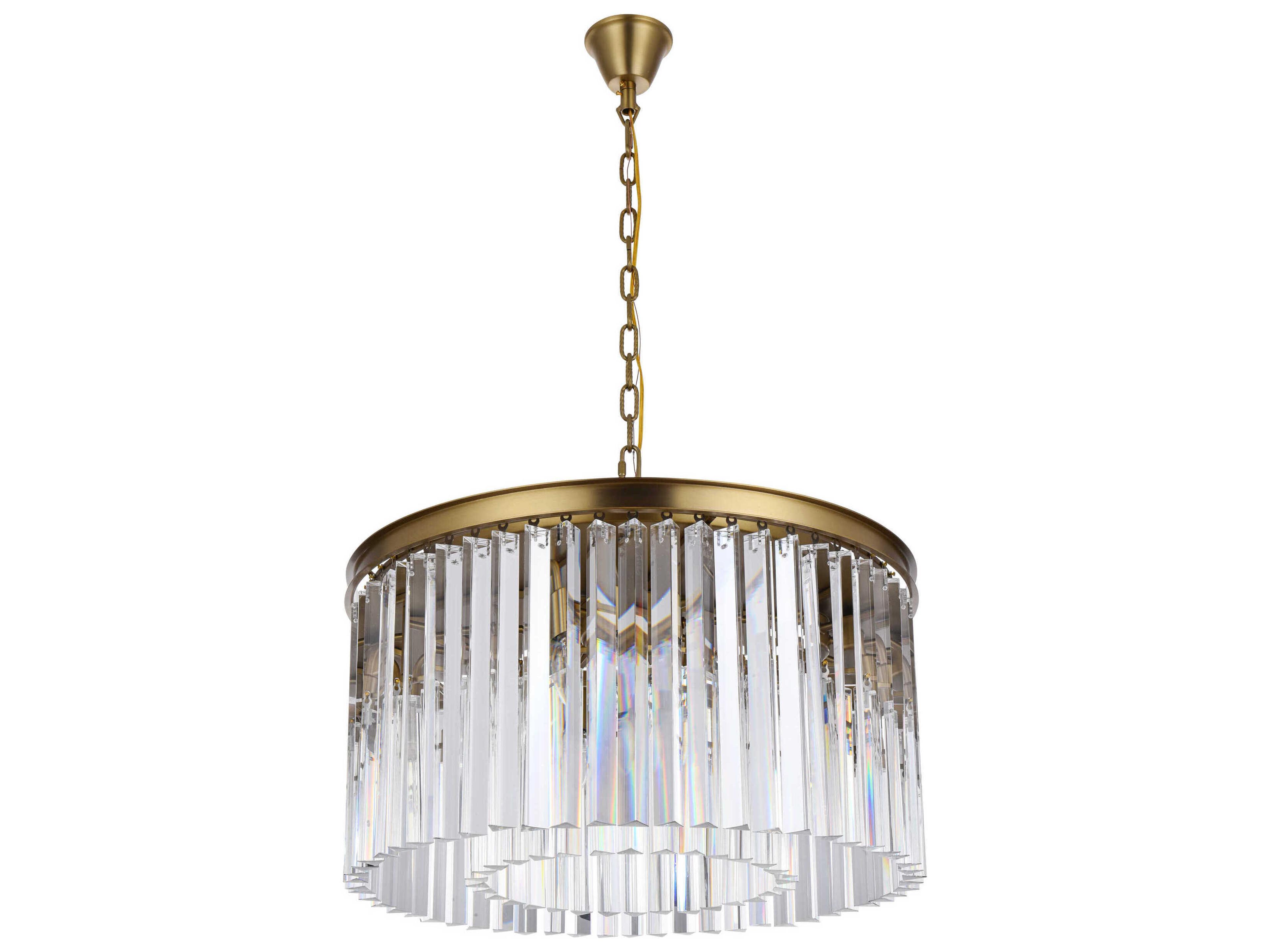 Elegant Lighting Sydney 8-Light Satin Gold Drum Island Pendant