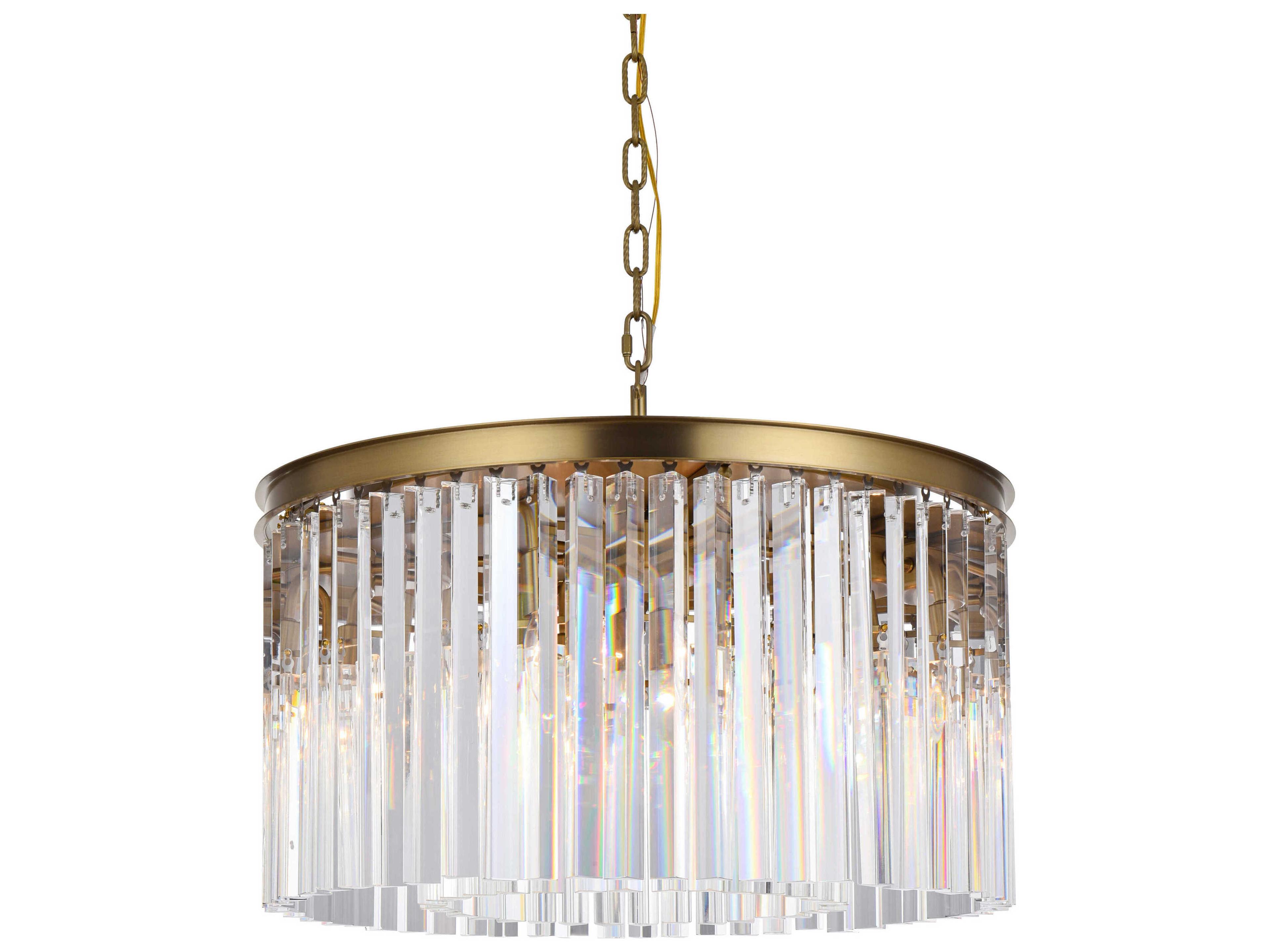Elegant Lighting Sydney 8-Light Satin Gold Drum Island Pendant