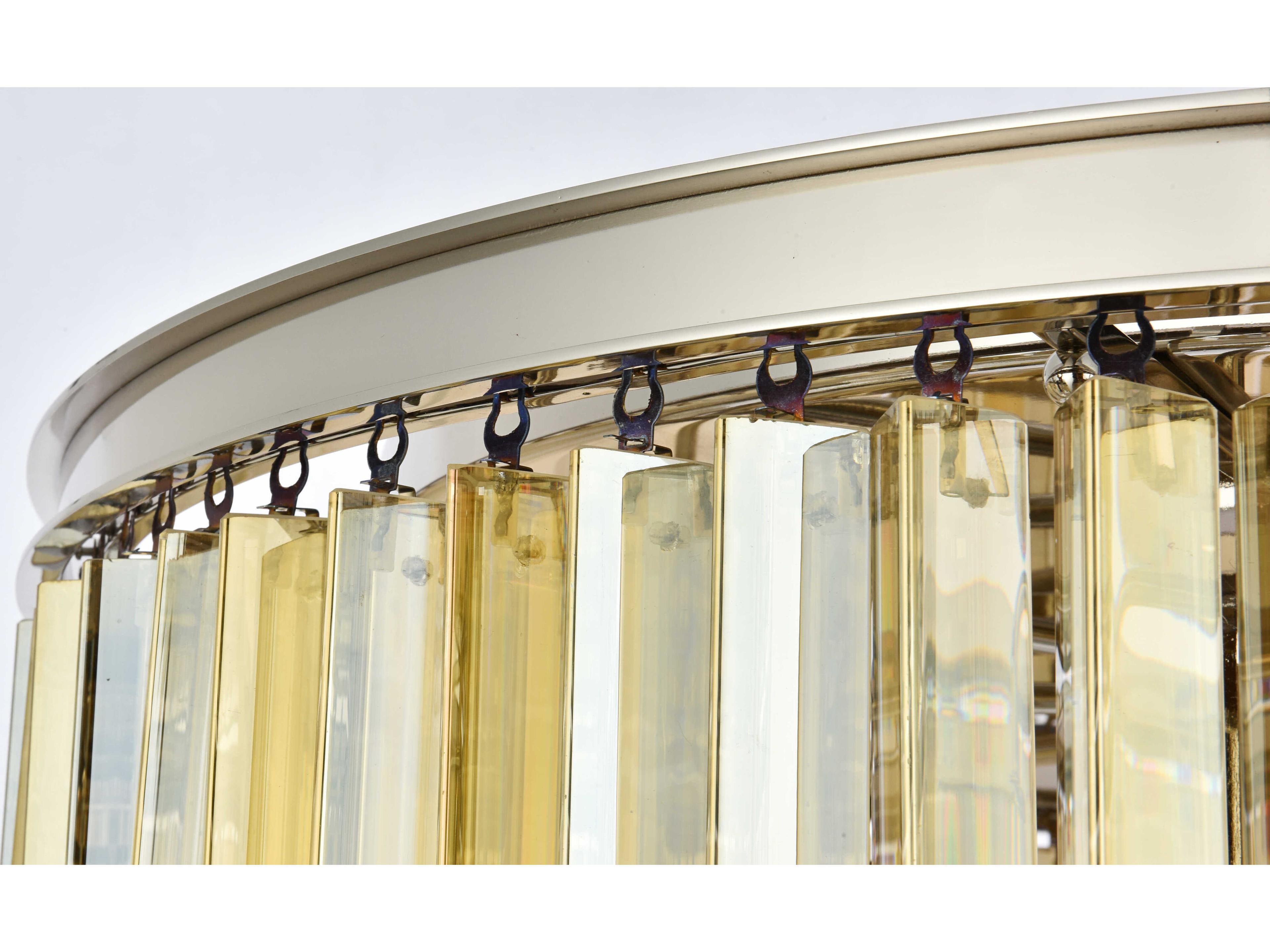 Elegant Lighting Sydney 8-Light Polished Nickel Gold Crystal Drum Pendant